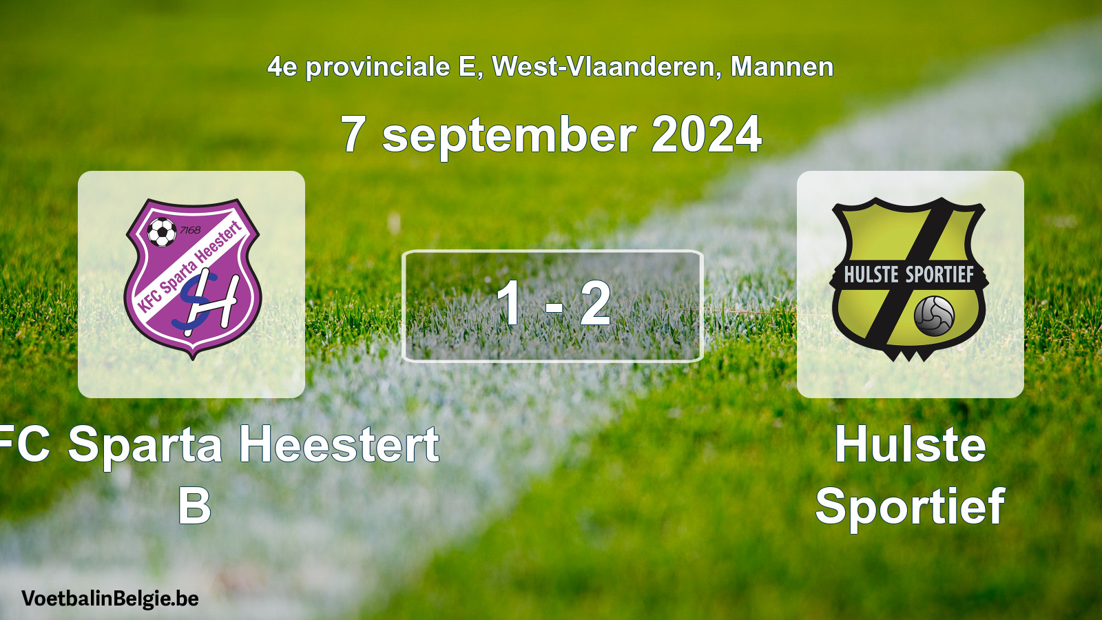Gespeelde wedstrijd mannenvoetbal: KFC Sparta Heestert B - Hulste Sportief 1 - 2 (7 september 2024)