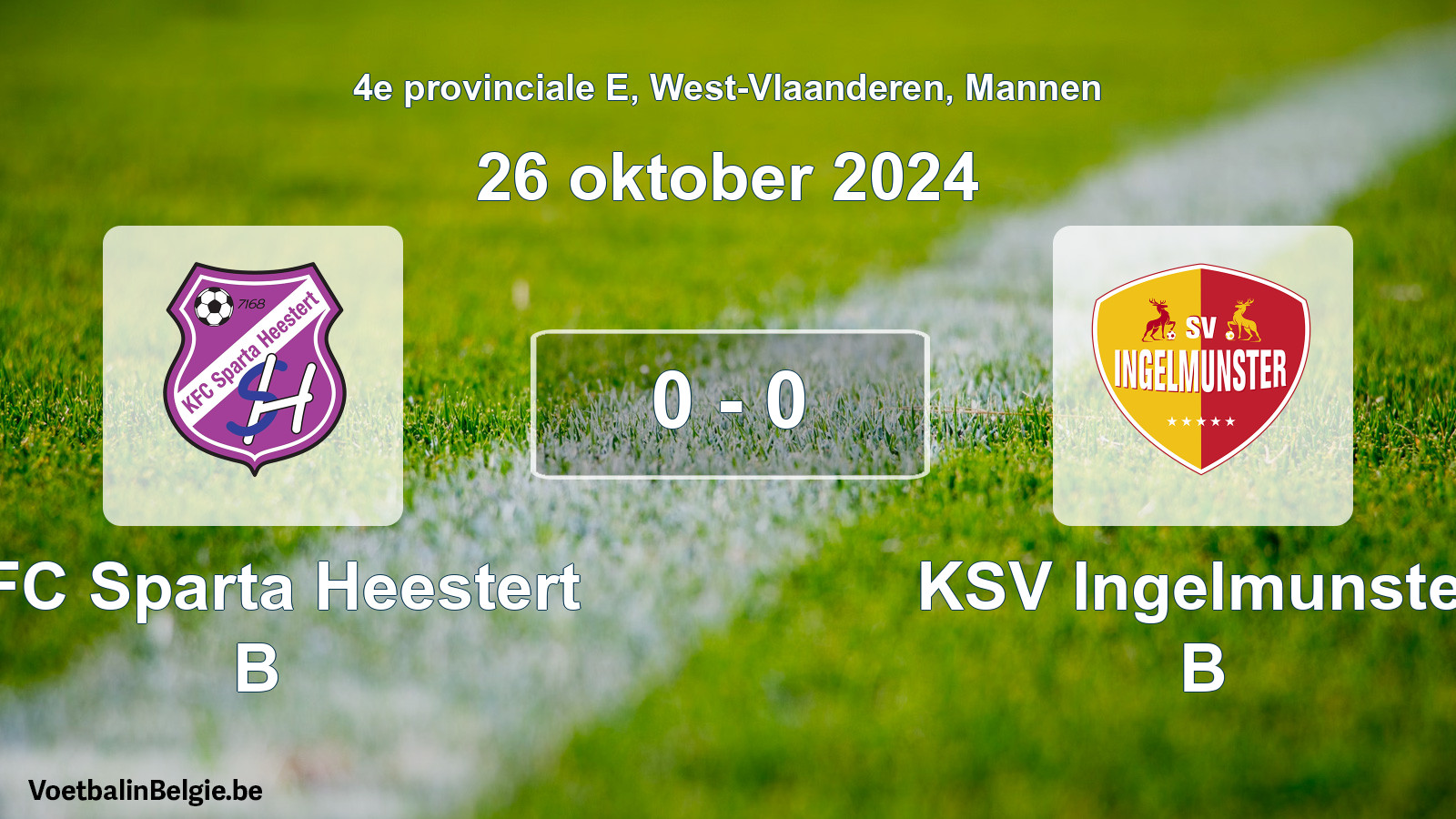 Gespeelde wedstrijd mannenvoetbal: KFC Sparta Heestert B - KSV Ingelmunster B 0 - 0 (26 oktober 2024)