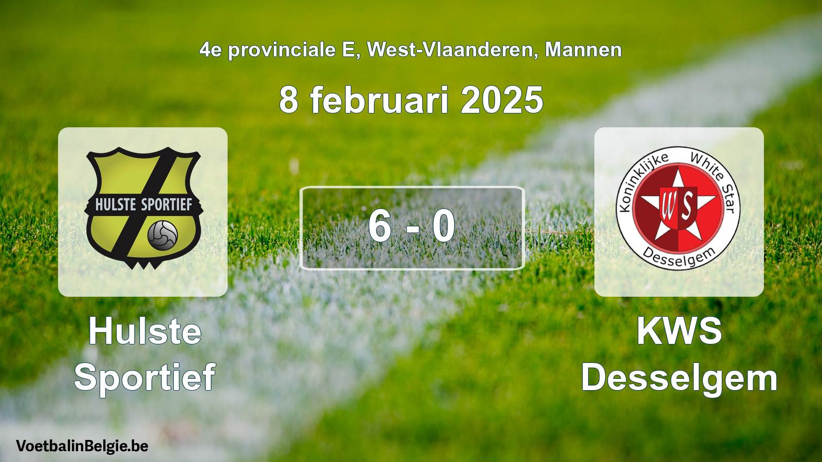 Gespieltes Spiel männer-Fußball: Hulste Sportief - KWS Desselgem 6 - 0 (8 Februar 2025)