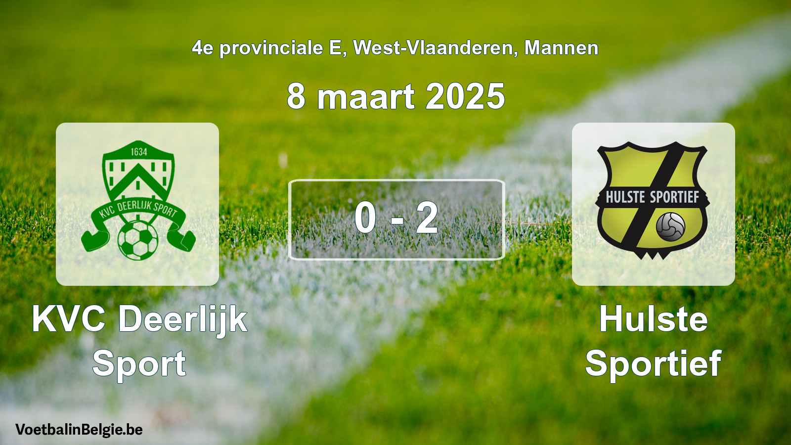Gespeelde wedstrijd mannenvoetbal: KVC Deerlijk Sport - Hulste Sportief 0 - 2 (8 maart 2025)