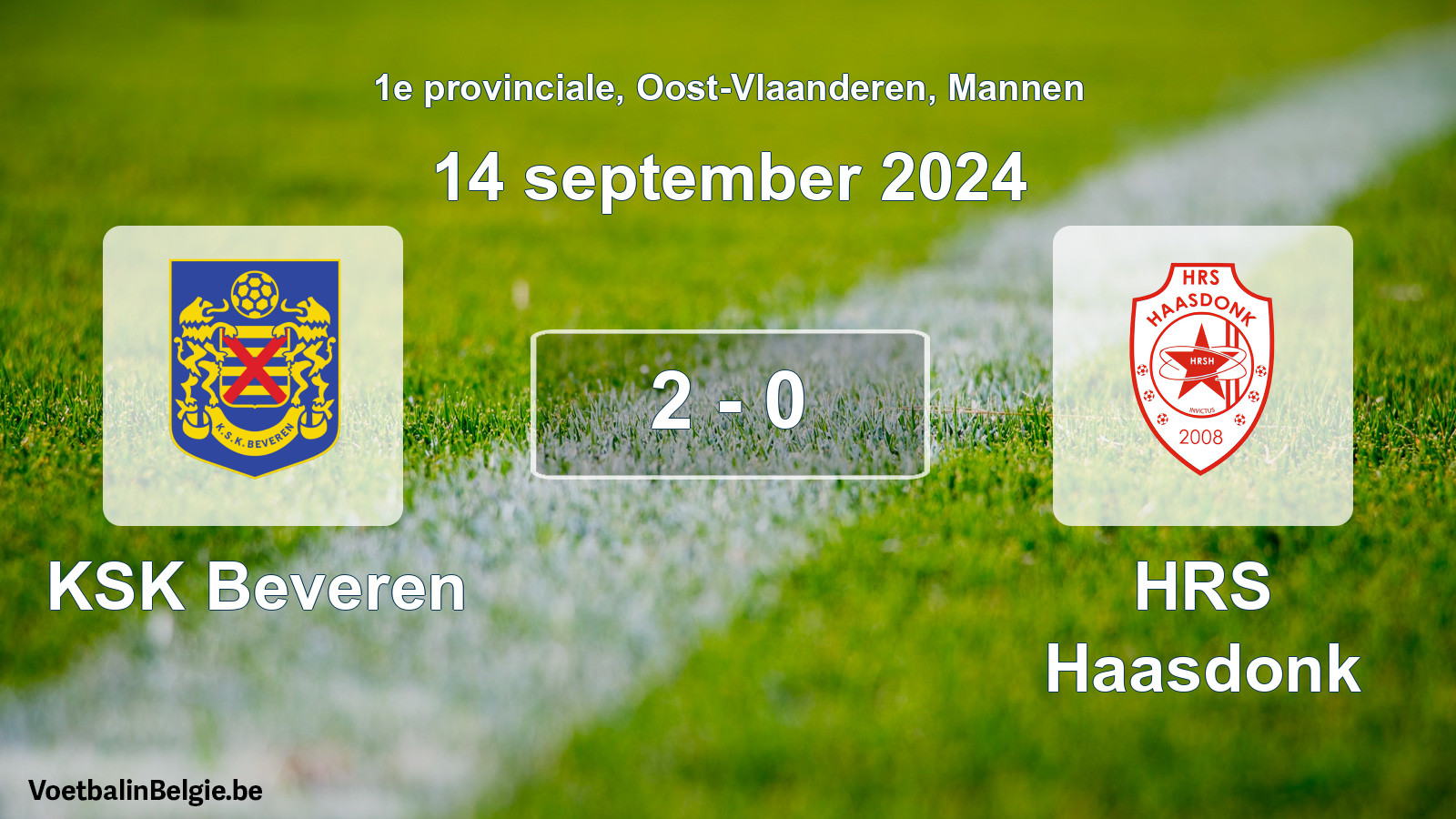 Gespeelde wedstrijd mannenvoetbal: KSK Beveren - HRS Haasdonk 2 - 0 (14 september 2024)