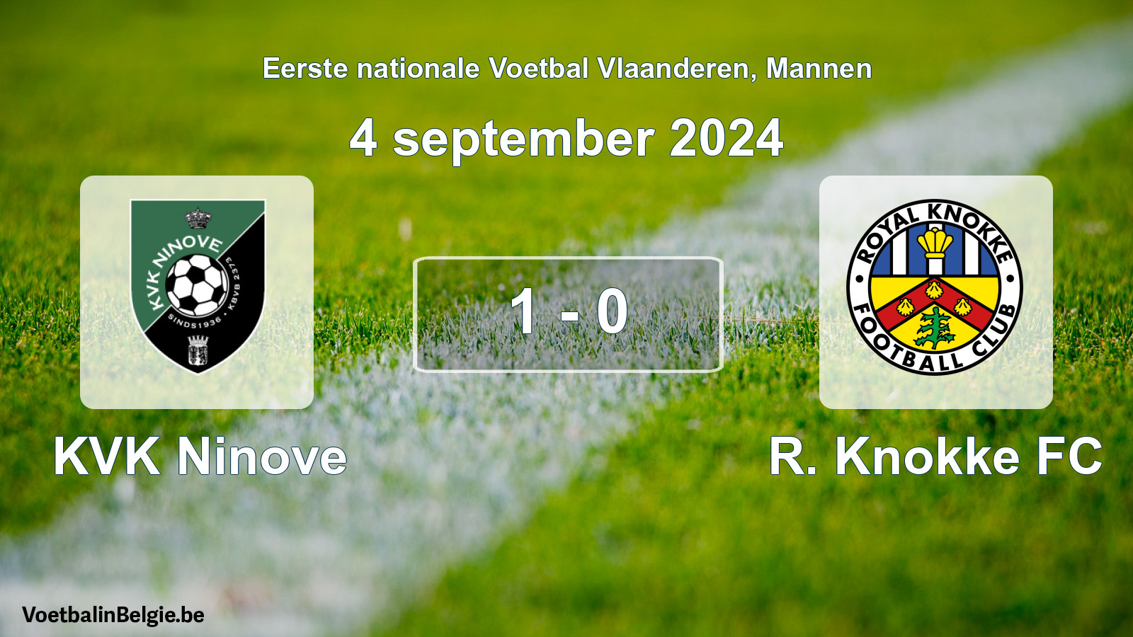 Played match men football: KVK Ninove - R. Knokke FC 1 - 0 (4 September 2024)