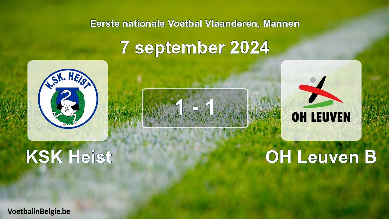 Gespeelde wedstrijd mannenvoetbal: KSK Heist - OH Leuven B 1 - 1 (7 september 2024)
