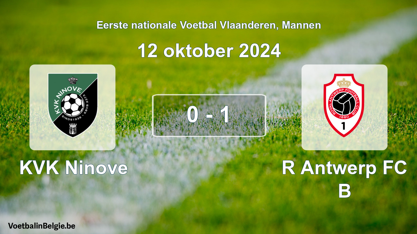 Gespeelde wedstrijd mannenvoetbal: KVK Ninove - R Antwerp FC B 0 - 1 (12 oktober 2024)
