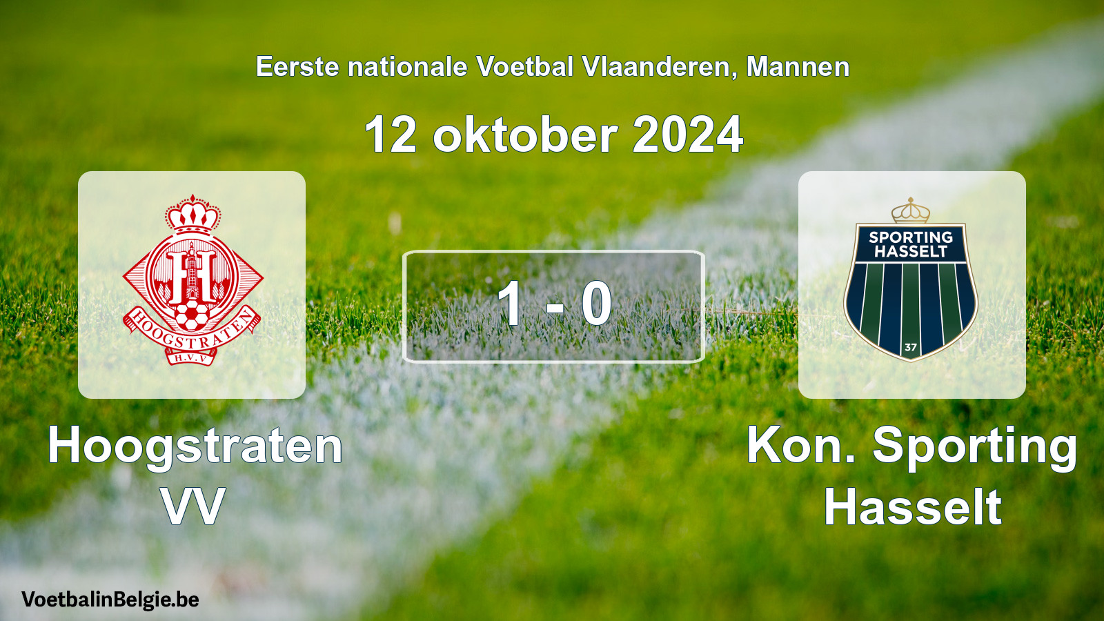 Gespeelde wedstrijd mannenvoetbal: Hoogstraten VV - Kon. Sporting Hasselt 1 - 0 (12 oktober 2024)