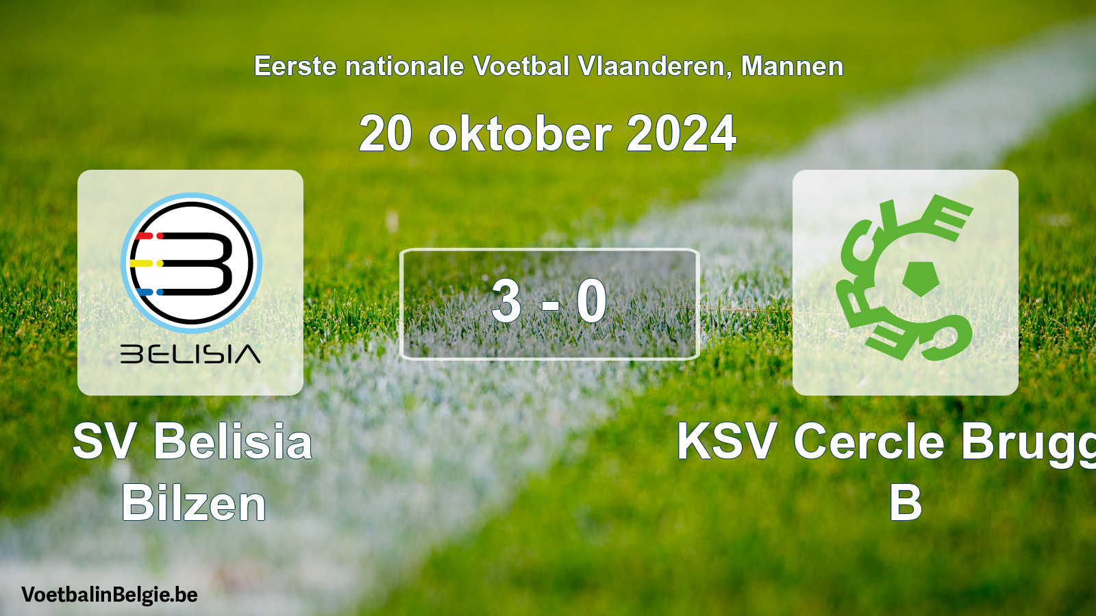 Gespieltes Spiel männer-Fußball: SV Belisia Bilzen - KSV Cercle Brugge B 3 - 0 (20 Oktober 2024)