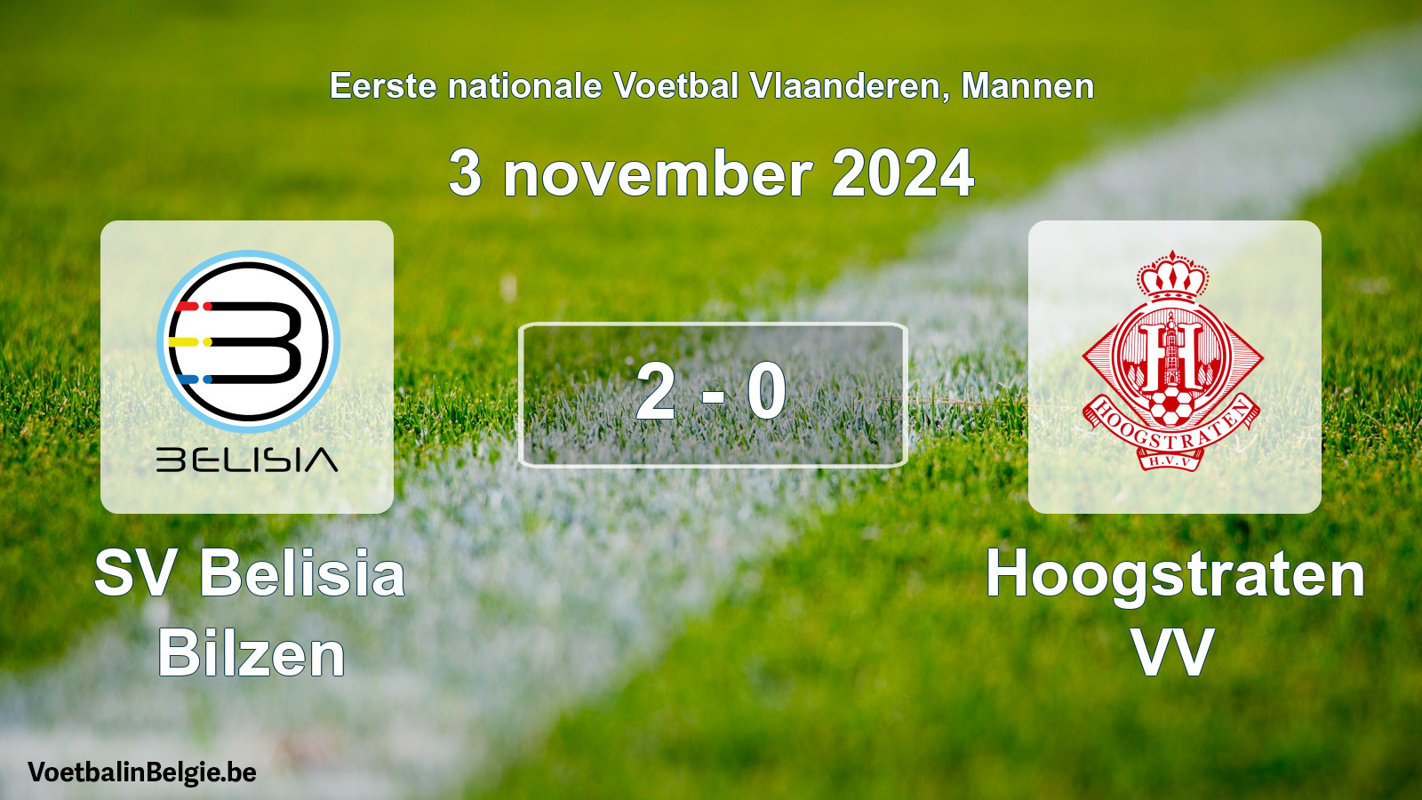Played match men football: SV Belisia Bilzen - Hoogstraten VV 2 - 0 (3 November 2024)