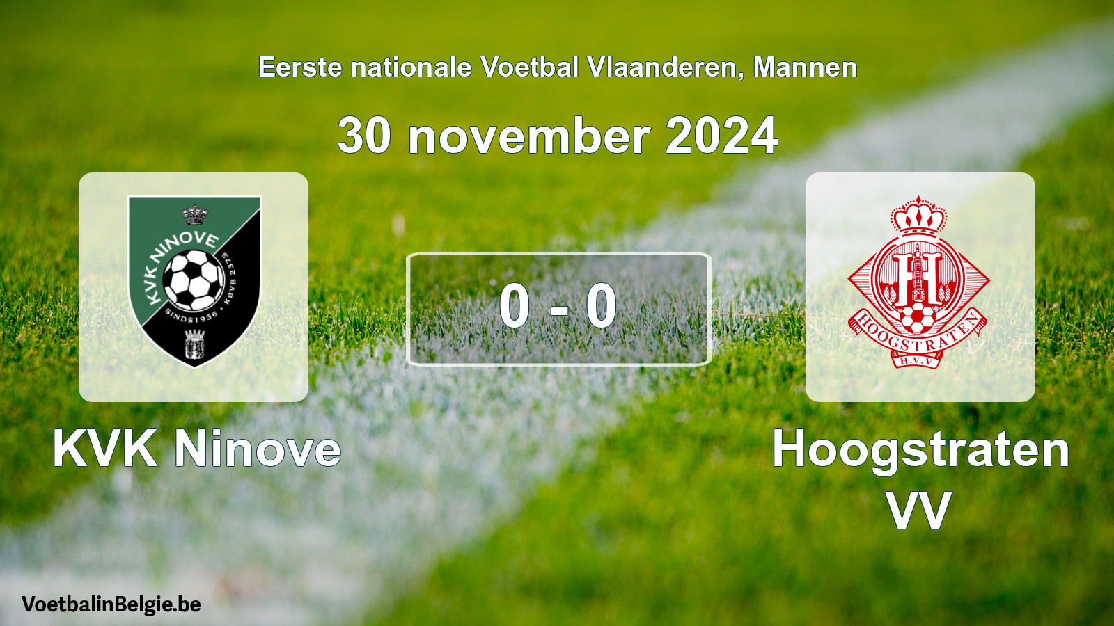 Gespieltes Spiel männer-Fußball: KVK Ninove - Hoogstraten VV 0 - 0 (30 November 2024)