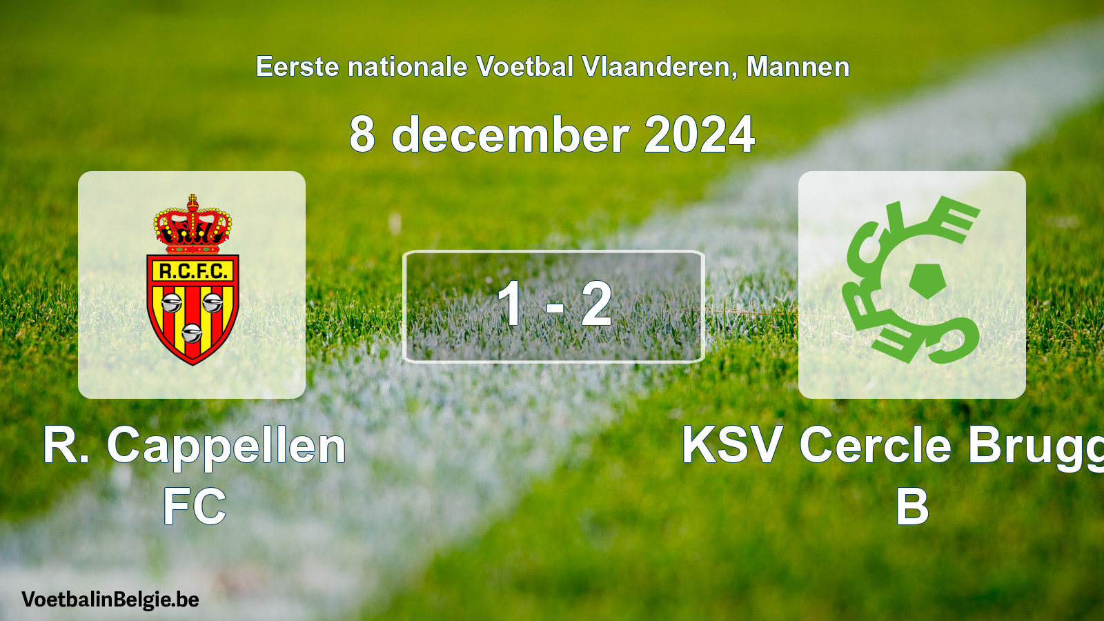 Played match men football: R. Cappellen FC - KSV Cercle Brugge B 1 - 2 (8 December 2024)