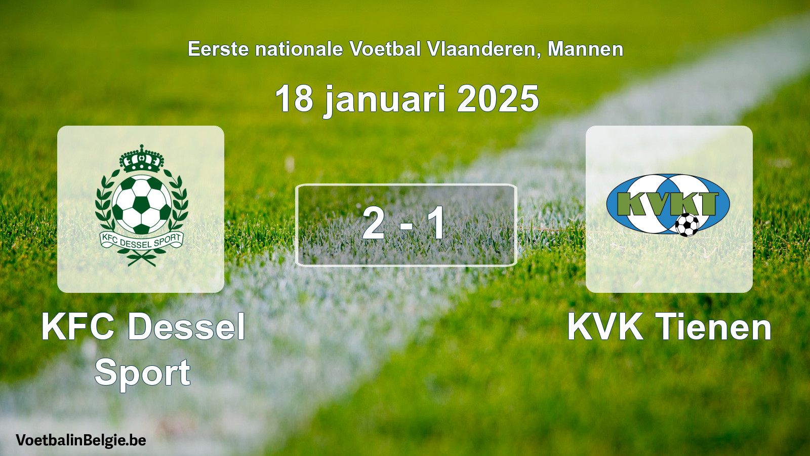Gespeelde wedstrijd mannenvoetbal: KFC Dessel Sport - KVK Tienen 2 - 1 (18 januari 2025)