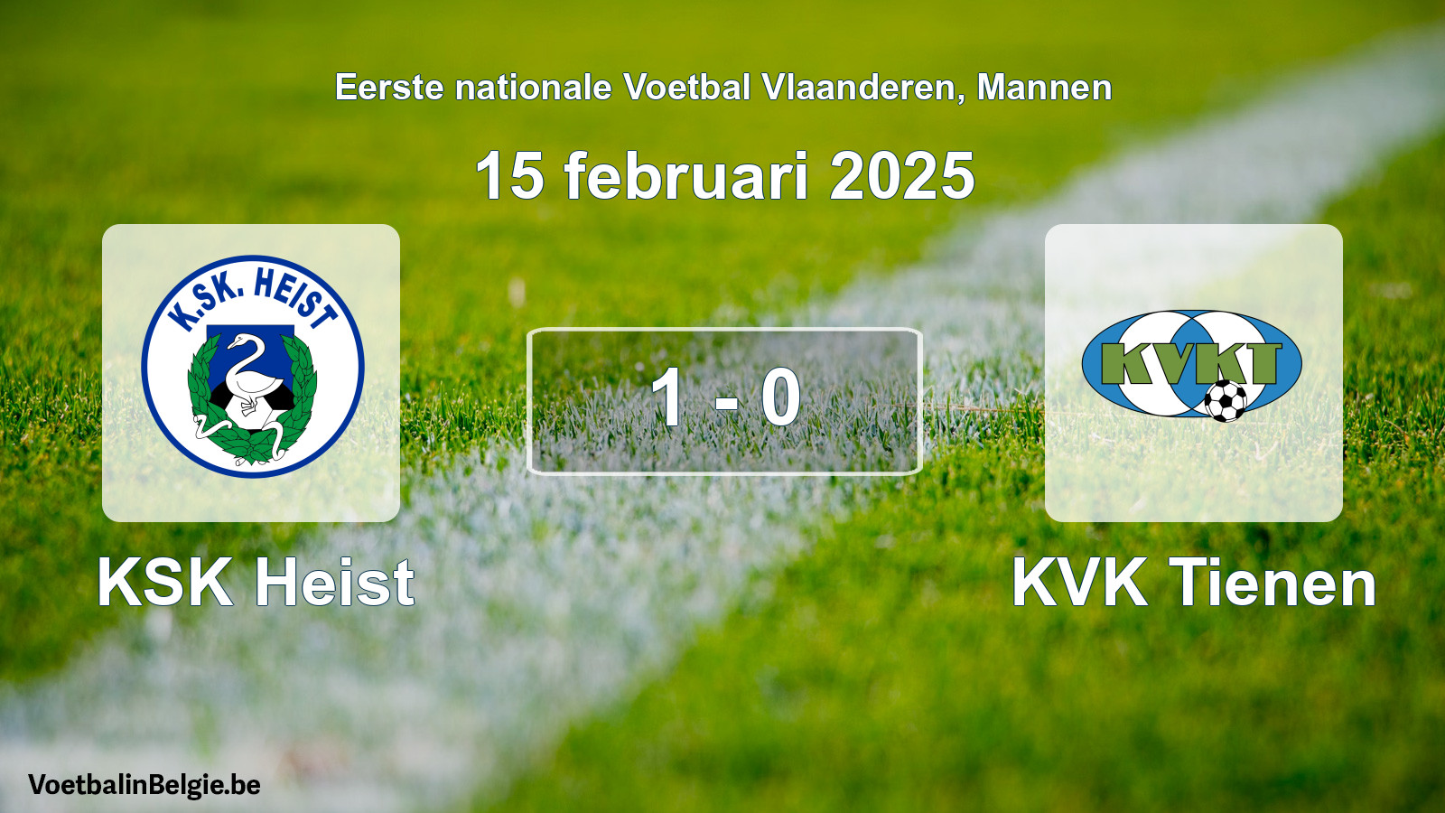 Gespeelde wedstrijd mannenvoetbal: KSK Heist - KVK Tienen 1 - 0 (15 februari 2025)