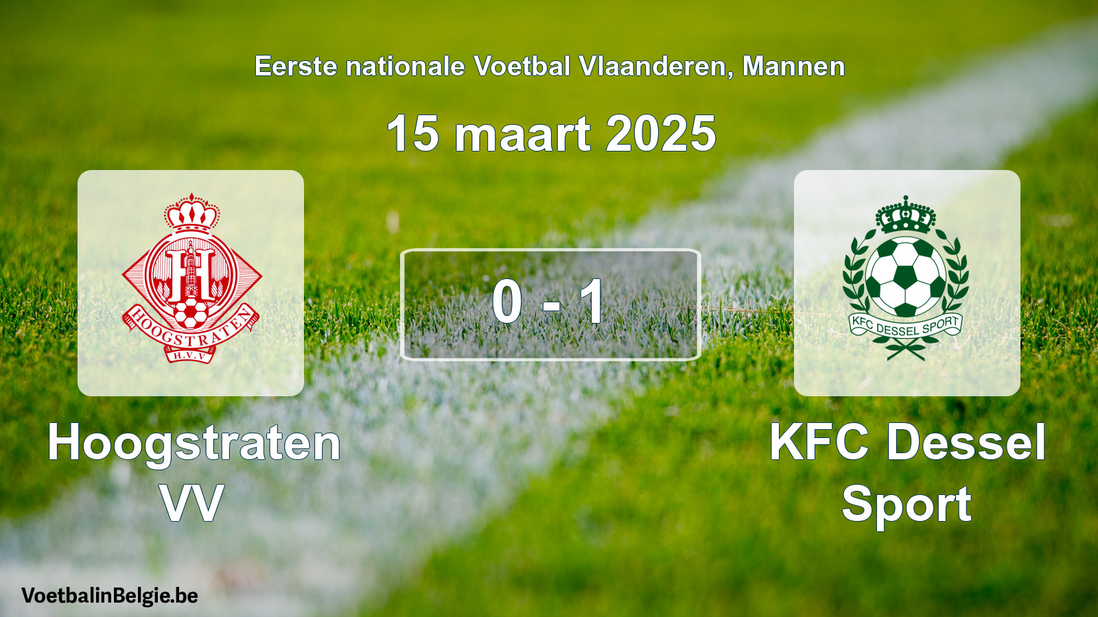 Gespeelde wedstrijd mannenvoetbal: Hoogstraten VV - KFC Dessel Sport 0 - 1 (15 maart 2025)