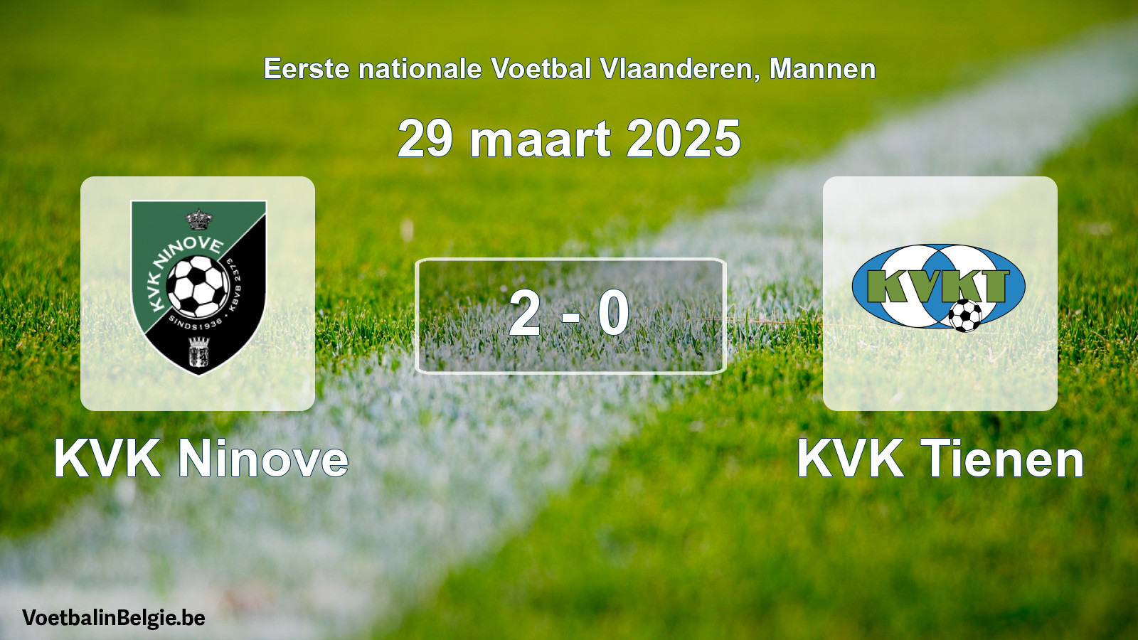 Gespeelde wedstrijd mannenvoetbal: KVK Ninove - KVK Tienen 2 - 0 (29 maart 2025)