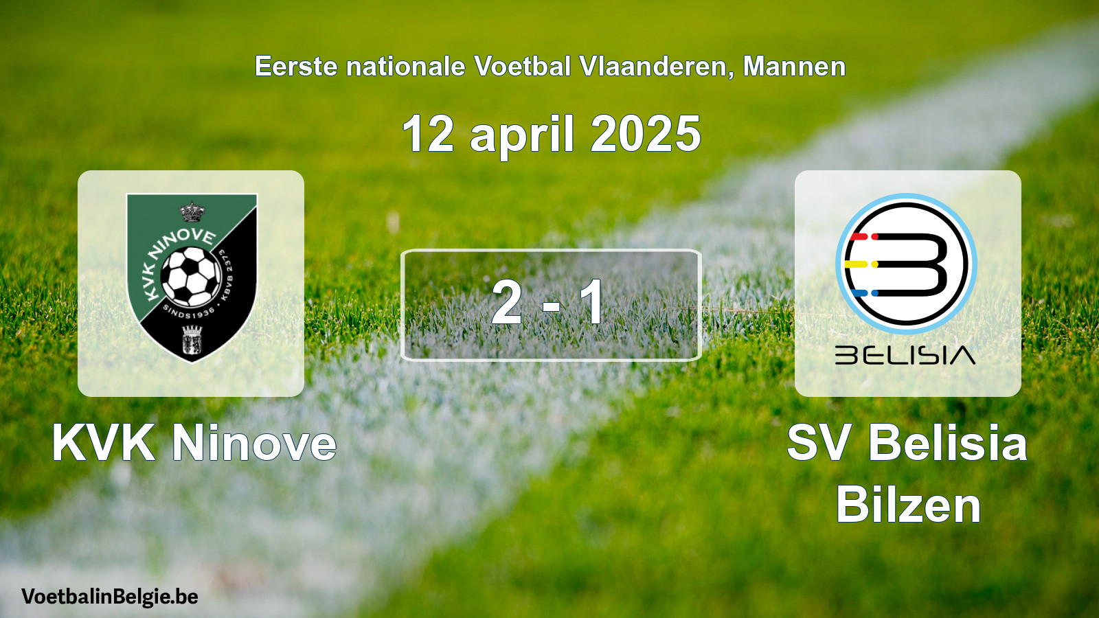Gespieltes Spiel männer-Fußball: KVK Ninove - SV Belisia Bilzen 2 - 1 (12 April 2025)