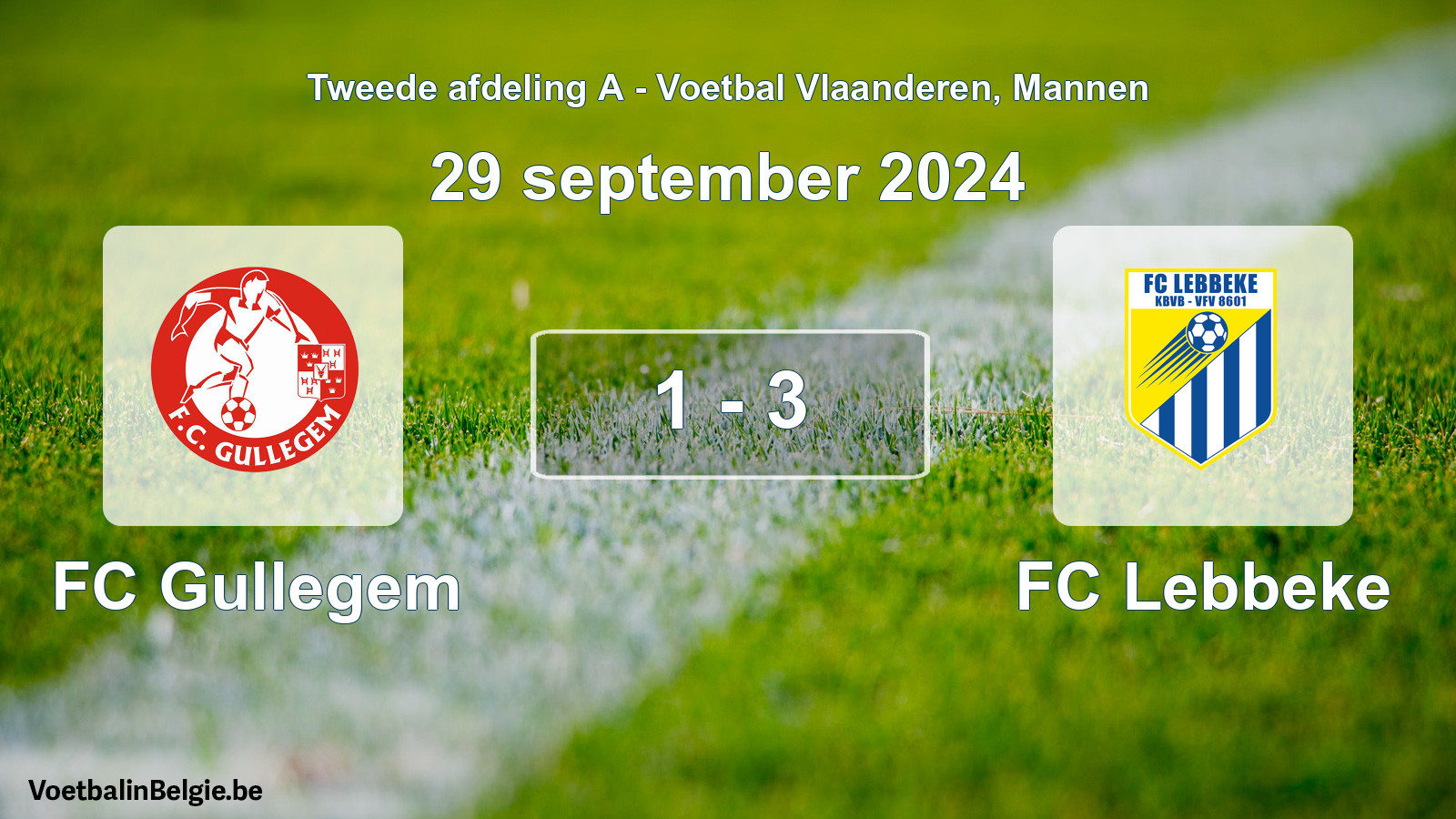 Played match men football: FC Gullegem - FC Lebbeke 1 - 3 (29 September 2024)