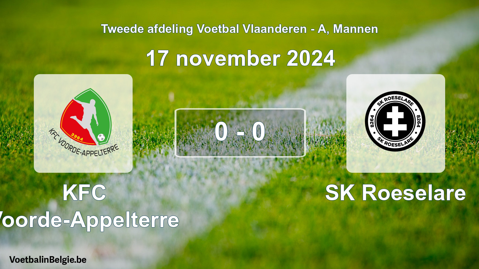 Gespeelde wedstrijd mannenvoetbal: KFC Voorde-Appelterre - SK Roeselare 0 - 0 (17 november 2024)