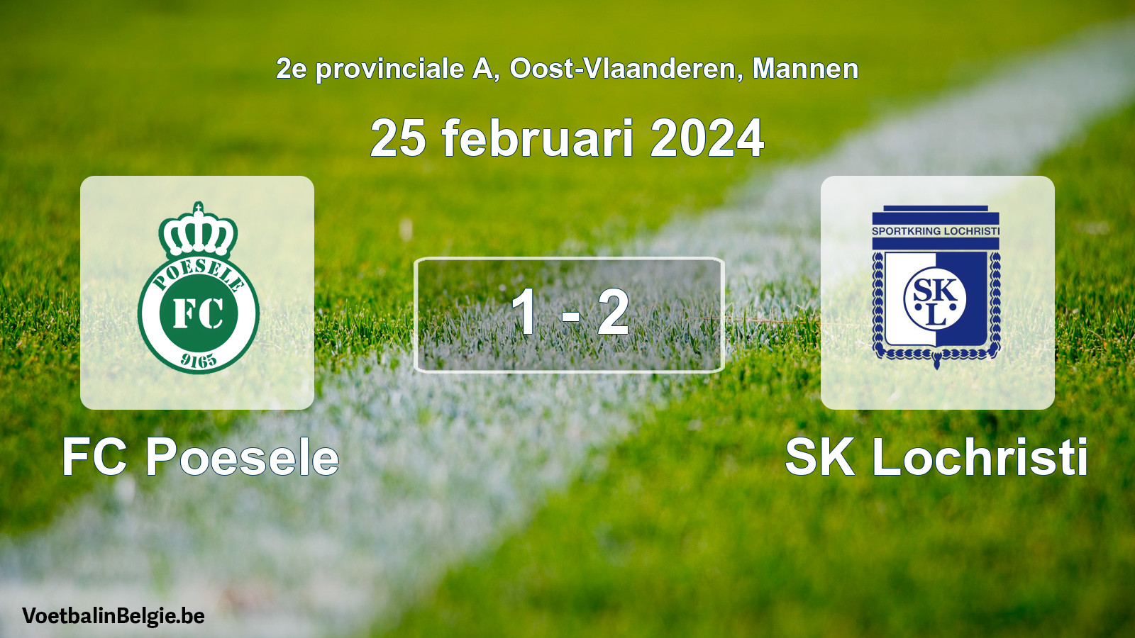 Gespeelde wedstrijd mannenvoetbal: FC Poesele - SK Lochristi 1 - 2 (25 februari 2024)