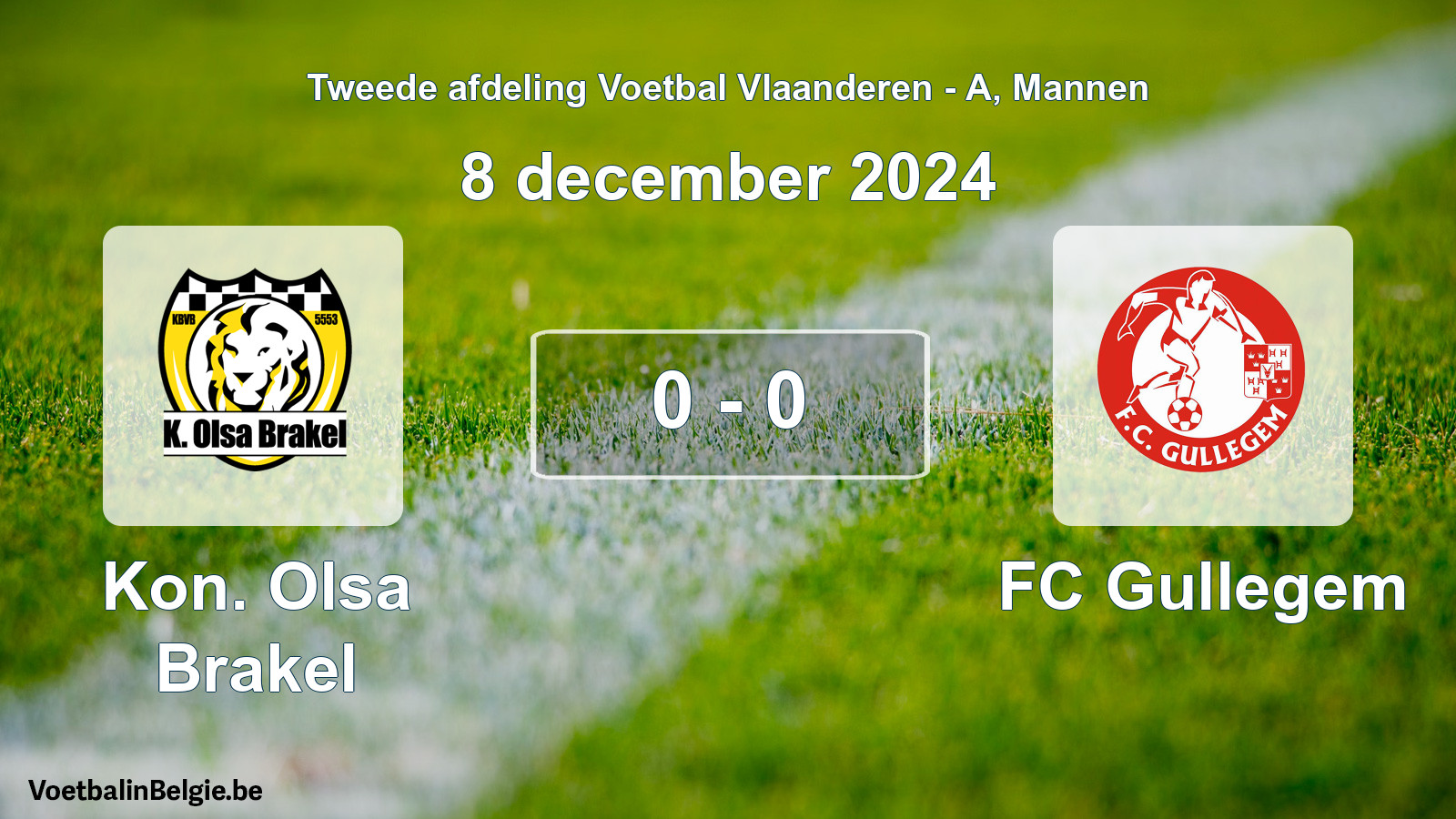 Gespeelde wedstrijd mannenvoetbal: Kon. Olsa Brakel - FC Gullegem 0 - 0 (8 december 2024)