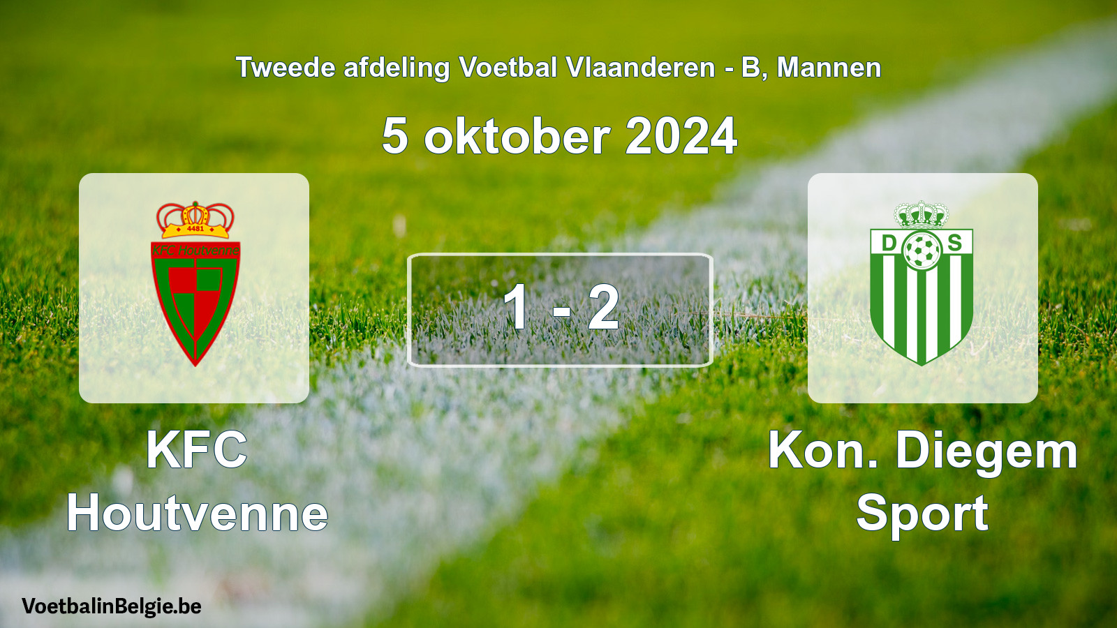 Gespeelde wedstrijd mannenvoetbal: KFC Houtvenne - Kon. Diegem Sport 1 - 2 (5 oktober 2024)