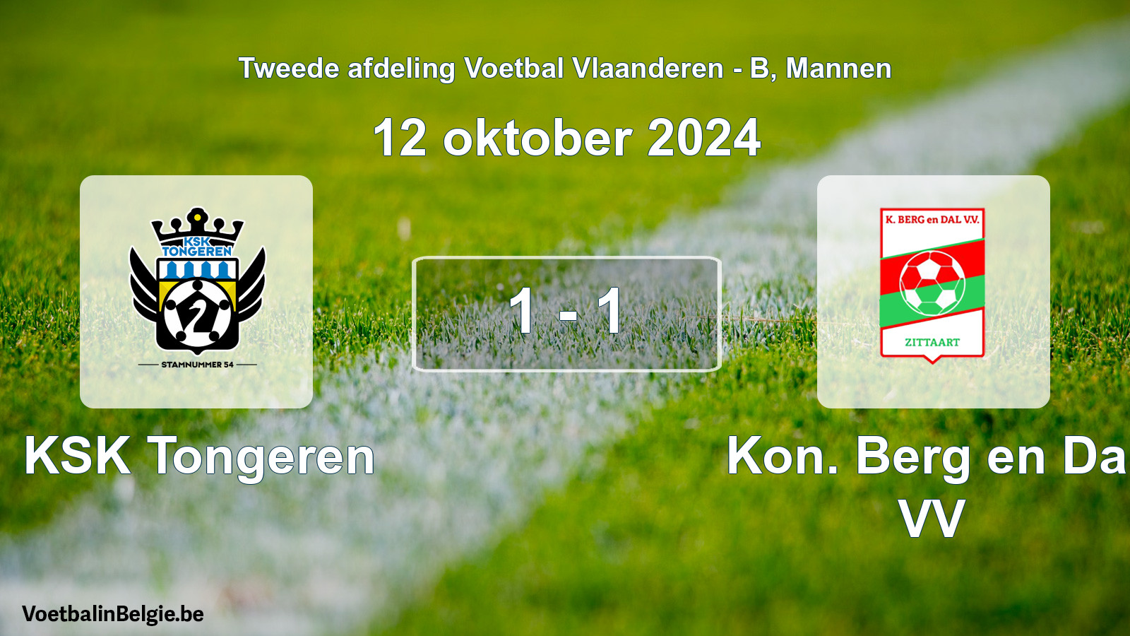 Gespeelde wedstrijd mannenvoetbal: KSK Tongeren - Kon. Berg en Dal VV 1 - 1 (12 oktober 2024)