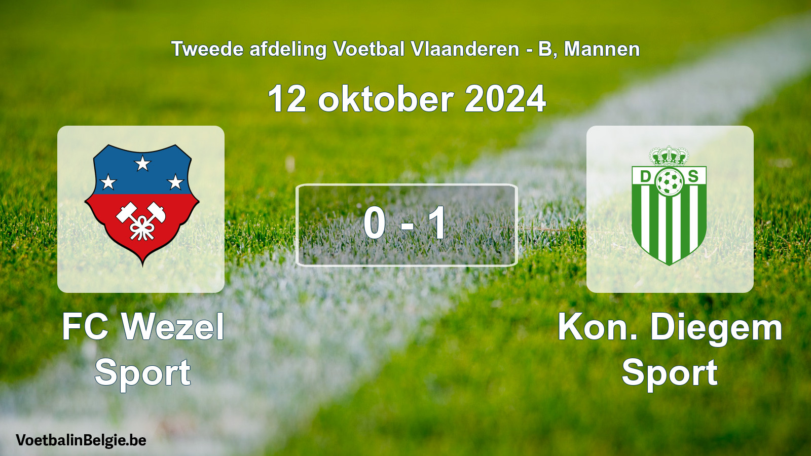 Gespeelde wedstrijd mannenvoetbal: FC Wezel Sport - Kon. Diegem Sport 0 - 1 (12 oktober 2024)