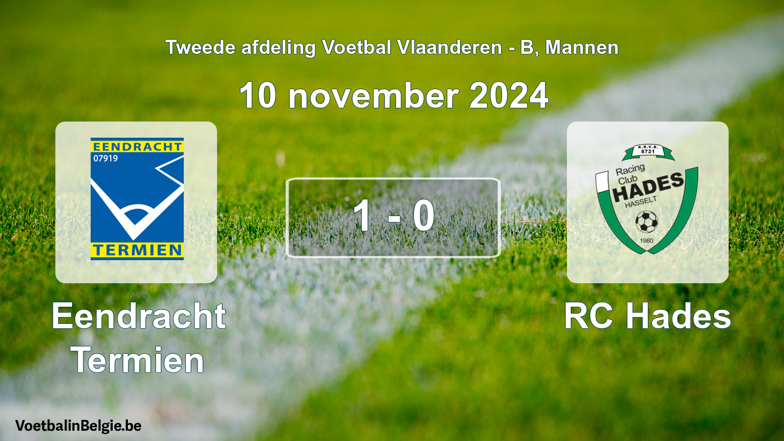 Gespeelde wedstrijd mannenvoetbal: Eendracht Termien - RC Hades 1 - 0 (10 november 2024)