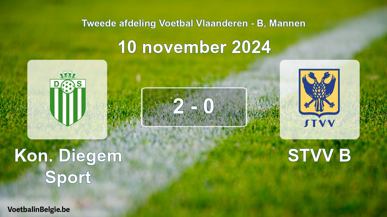 Gespeelde wedstrijd mannenvoetbal: Kon. Diegem Sport - STVV B 2 - 0 (10 november 2024)