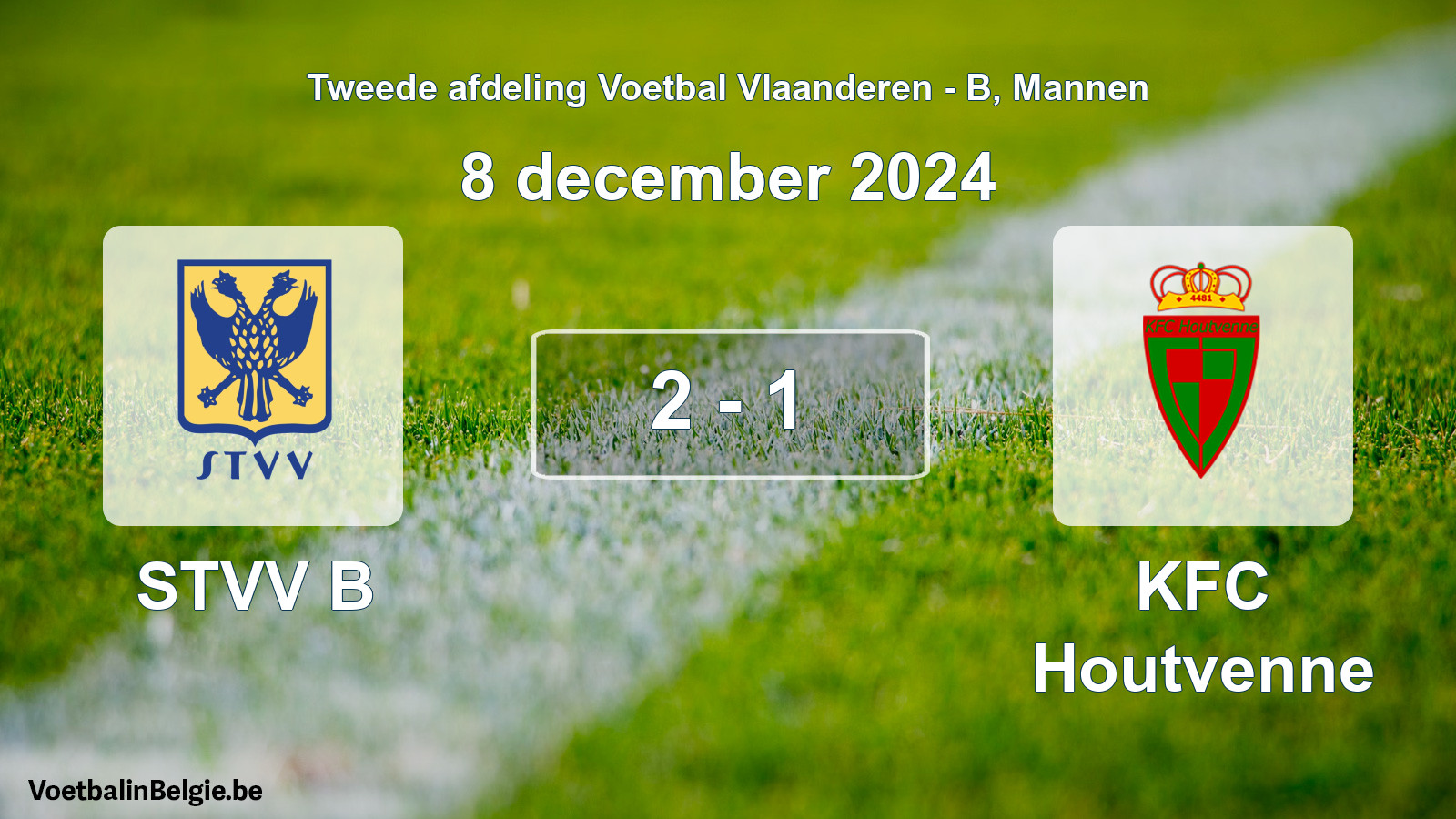 Gespeelde wedstrijd mannenvoetbal: STVV B - KFC Houtvenne 2 - 1 (8 december 2024)