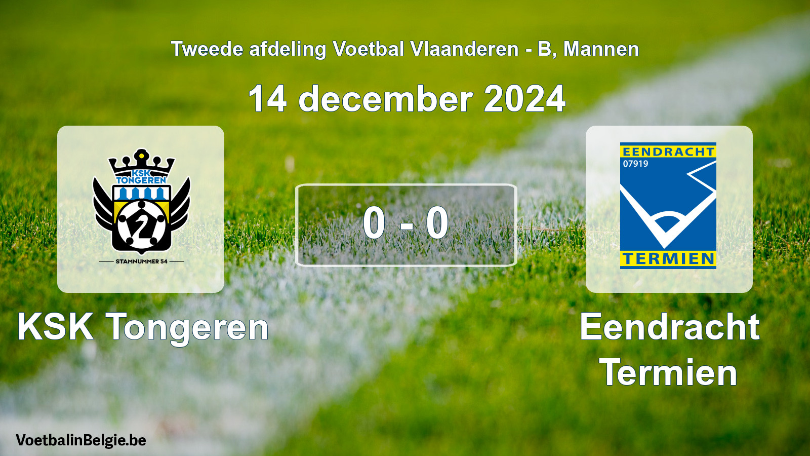 Gespeelde wedstrijd mannenvoetbal: KSK Tongeren - Eendracht Termien 0 - 0 (14 december 2024)