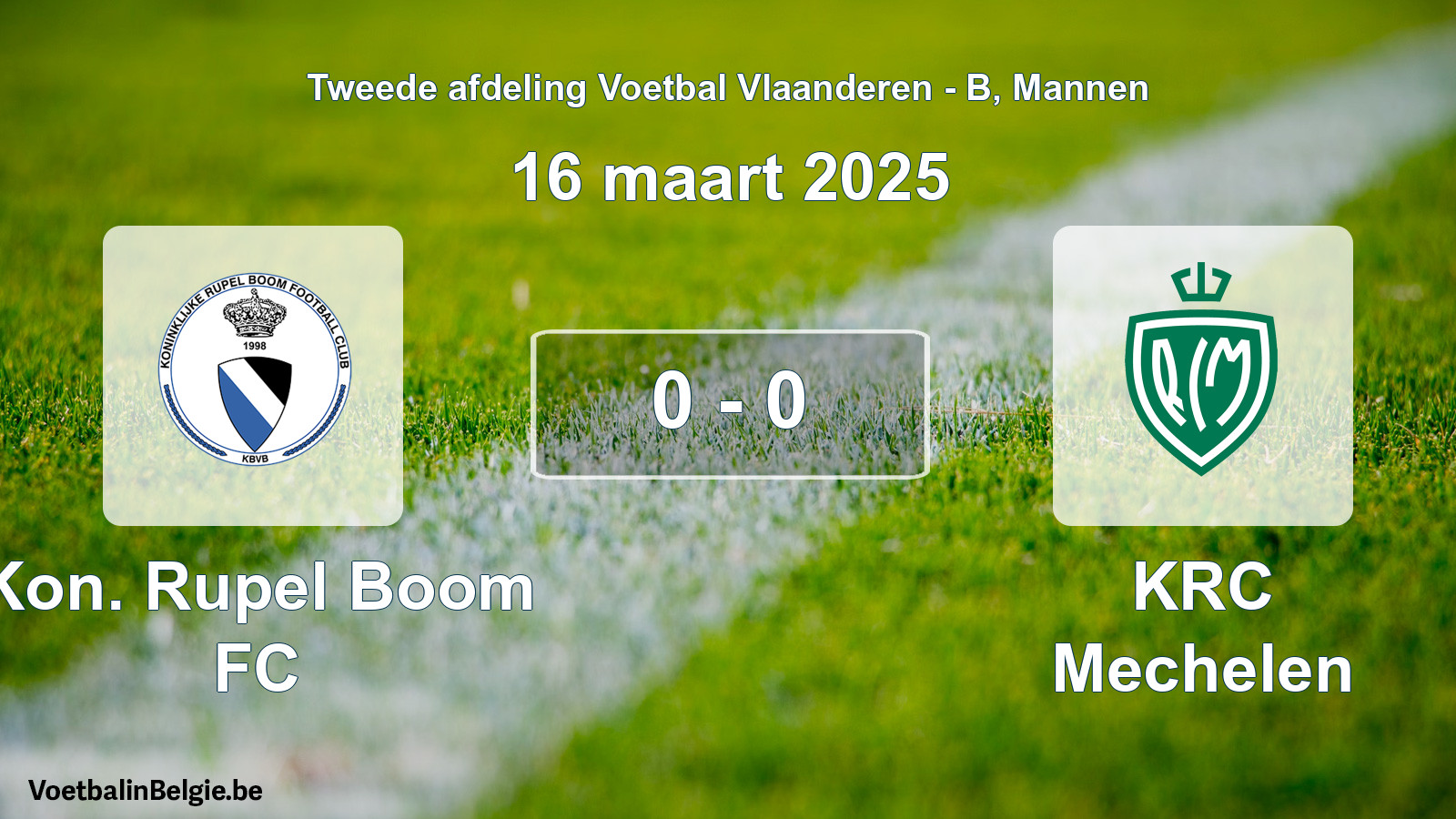 Gespeelde wedstrijd mannenvoetbal: Kon. Rupel Boom FC - KRC Mechelen 0 - 0 (16 maart 2025)