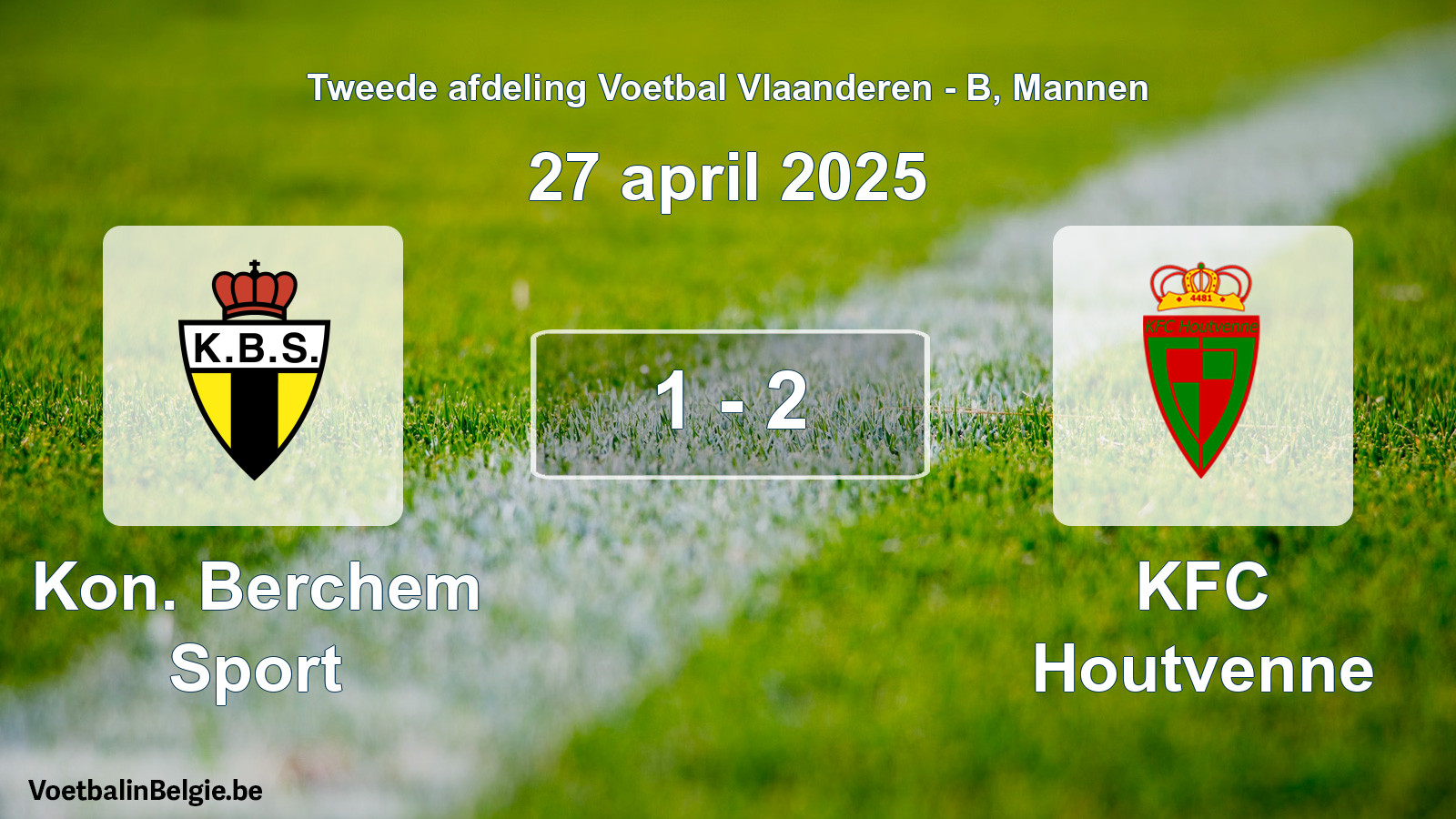 Gespeelde wedstrijd mannenvoetbal: Kon. Berchem Sport - KFC Houtvenne 1 - 2 (27 april 2025)