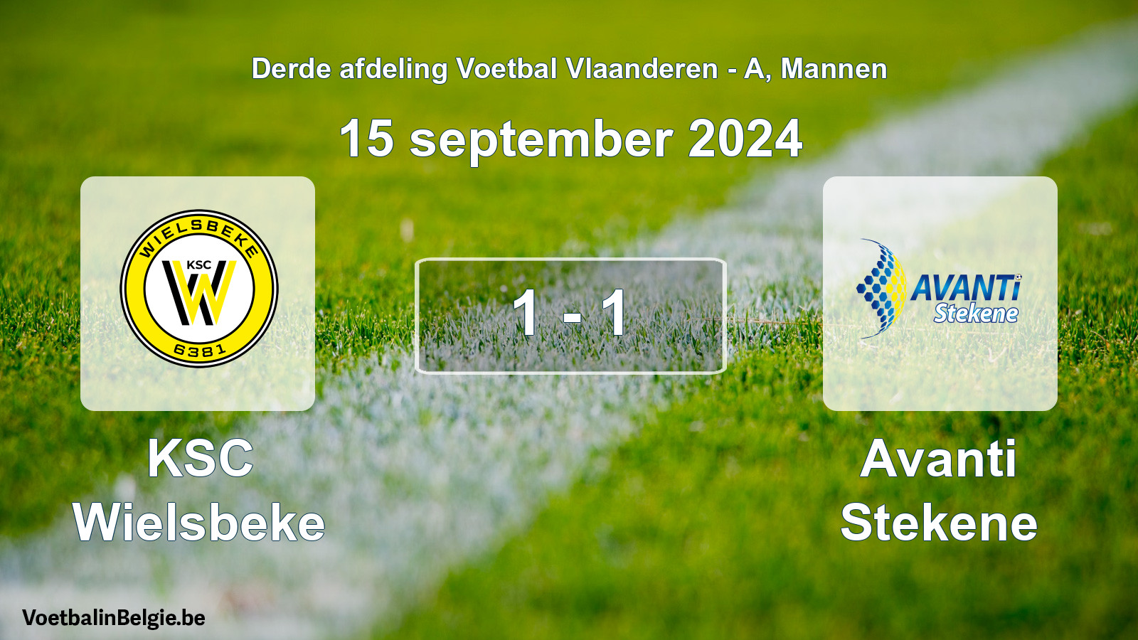 Gespeelde wedstrijd mannenvoetbal: KSC Wielsbeke - Avanti Stekene 1 - 1 (15 september 2024)