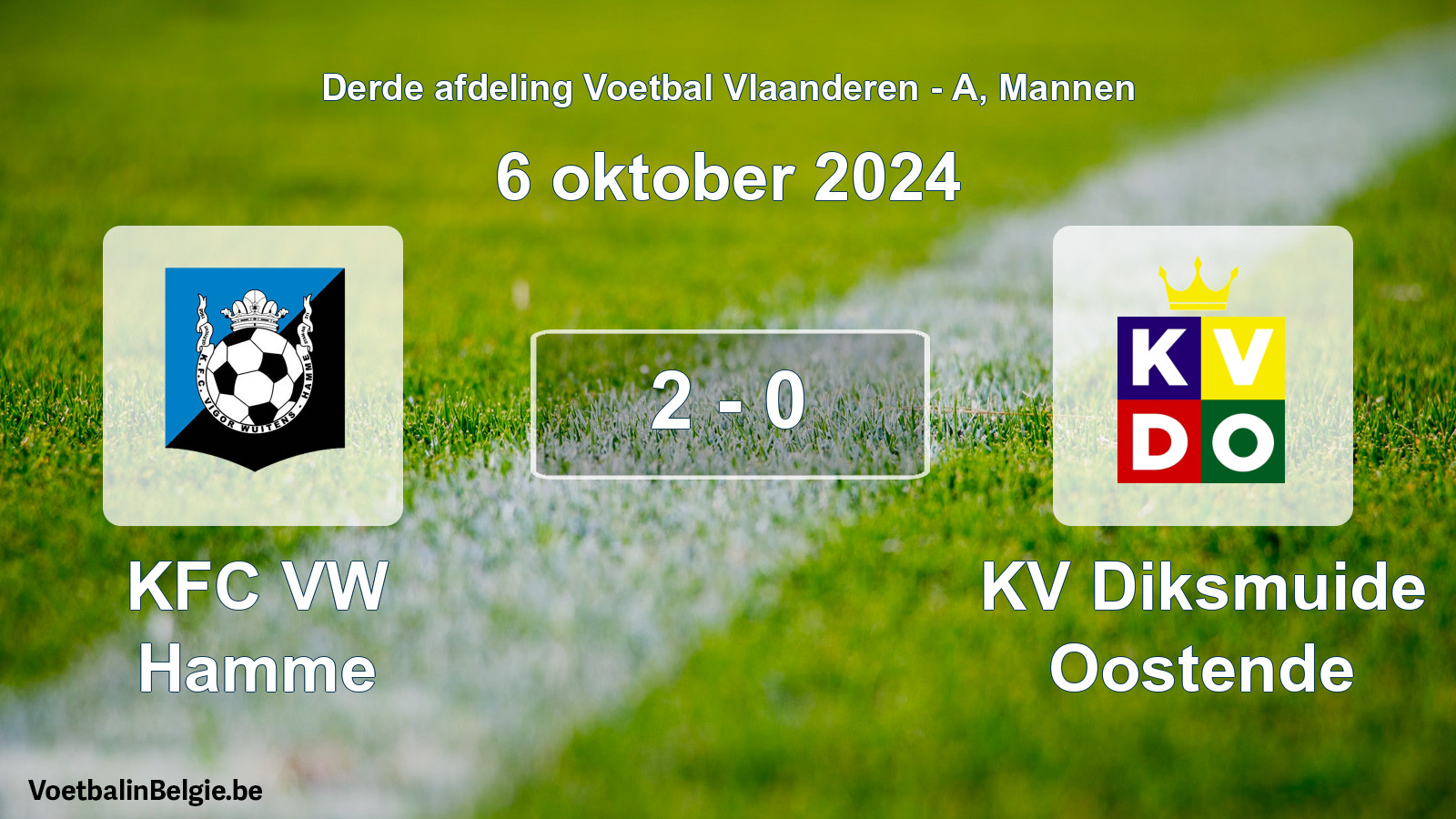 Gespeelde wedstrijd mannenvoetbal: KFC VW Hamme - KV Diksmuide Oostende 2 - 0 (6 oktober 2024)