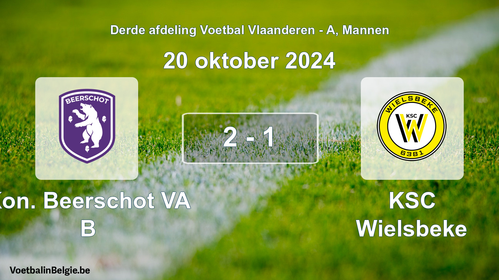 Gespeelde wedstrijd mannenvoetbal: Kon. Beerschot VA B - KSC Wielsbeke 2 - 1 (20 oktober 2024)