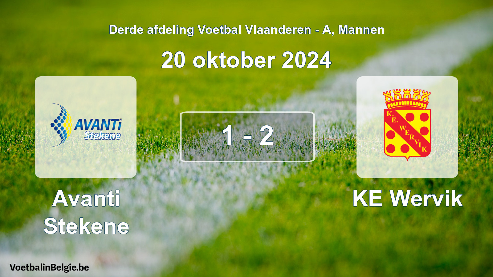 Gespeelde wedstrijd mannenvoetbal: Avanti Stekene - KE Wervik 1 - 2 (20 oktober 2024)