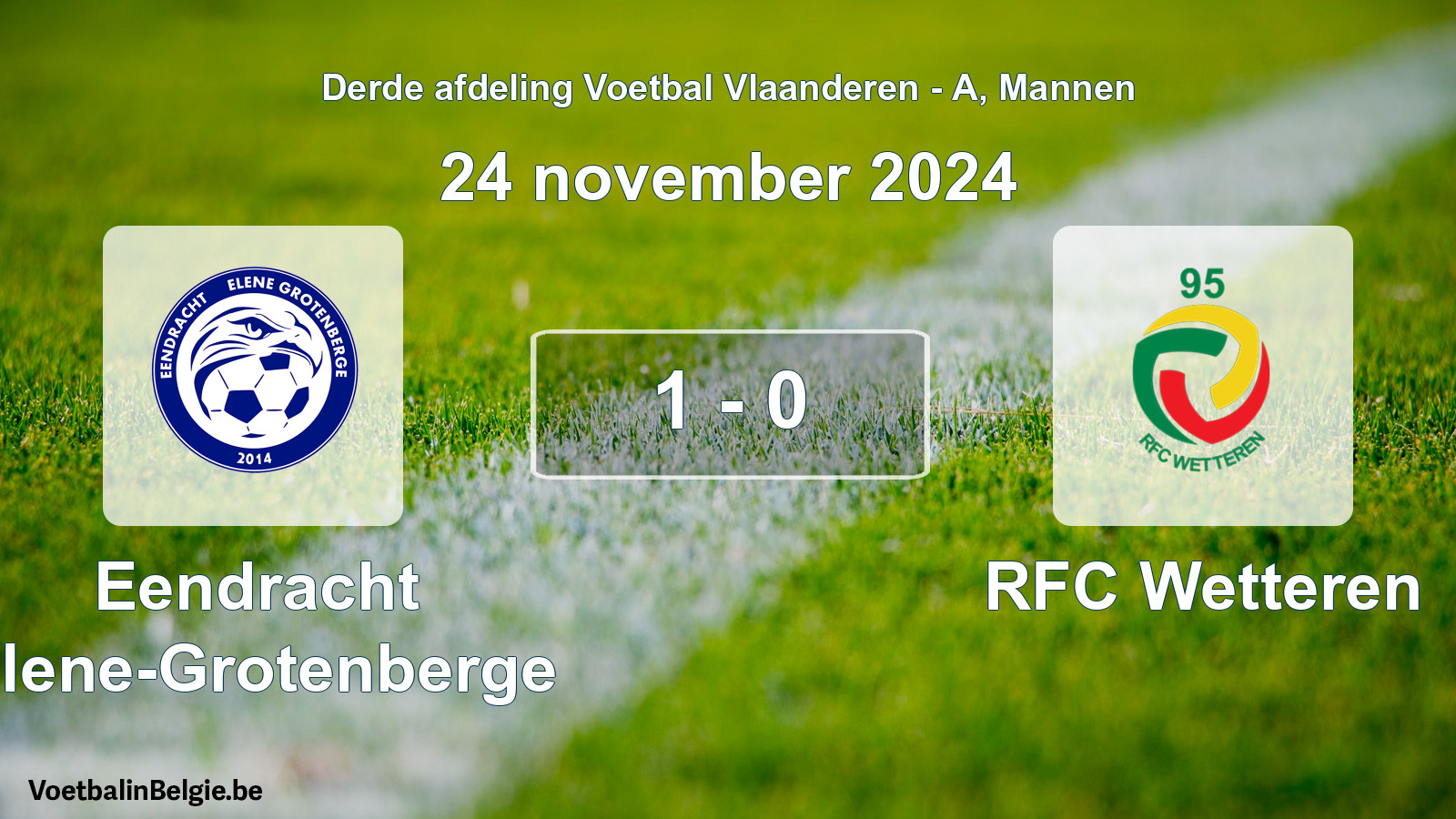 Gespeelde wedstrijd mannenvoetbal: Eendracht Elene-Grotenberge - RFC Wetteren 1 - 0 (24 november 2024)