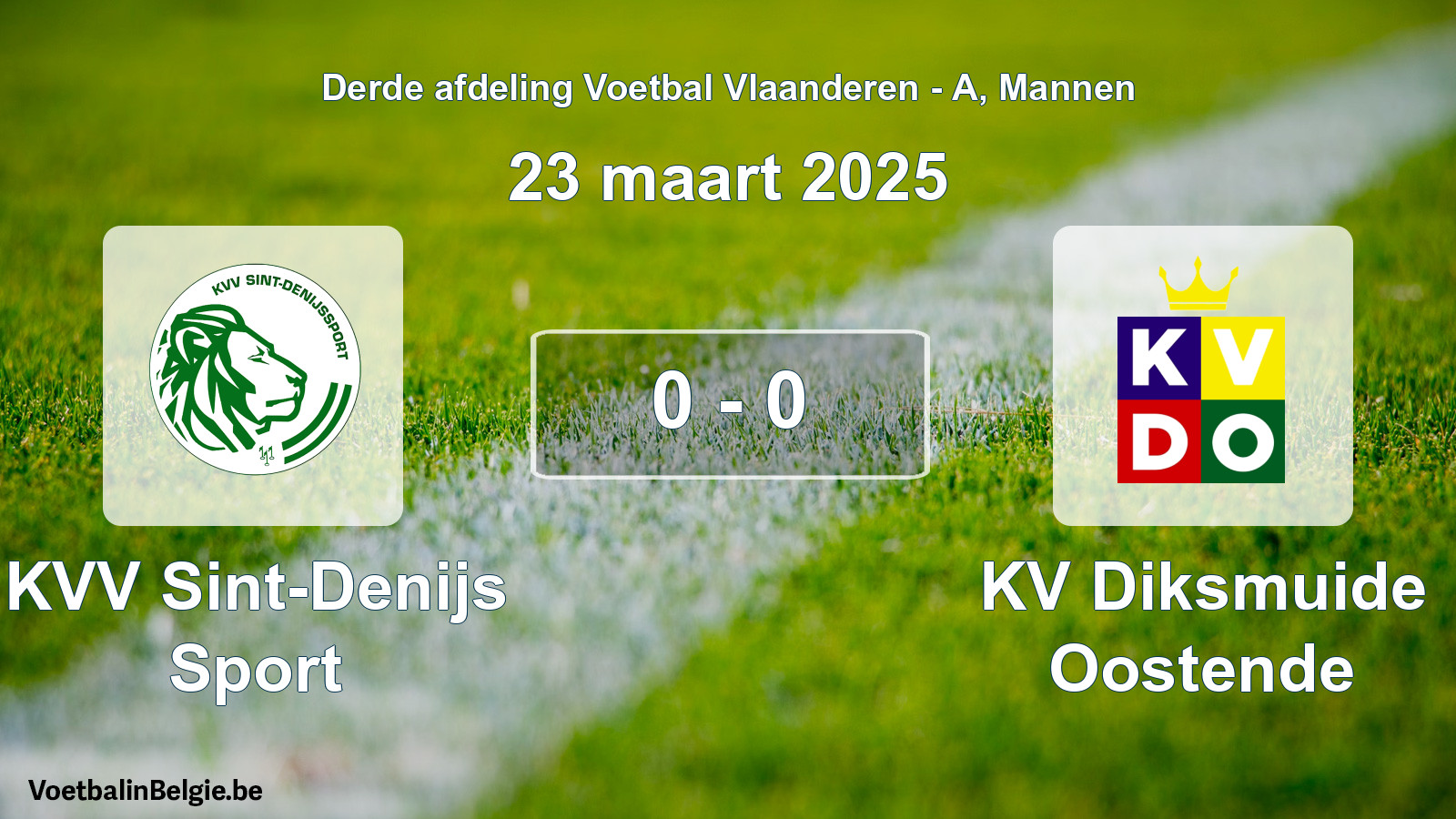 Gespeelde wedstrijd mannenvoetbal: KVV Sint-Denijs Sport - KV Diksmuide Oostende 0 - 0 (23 maart 2025)