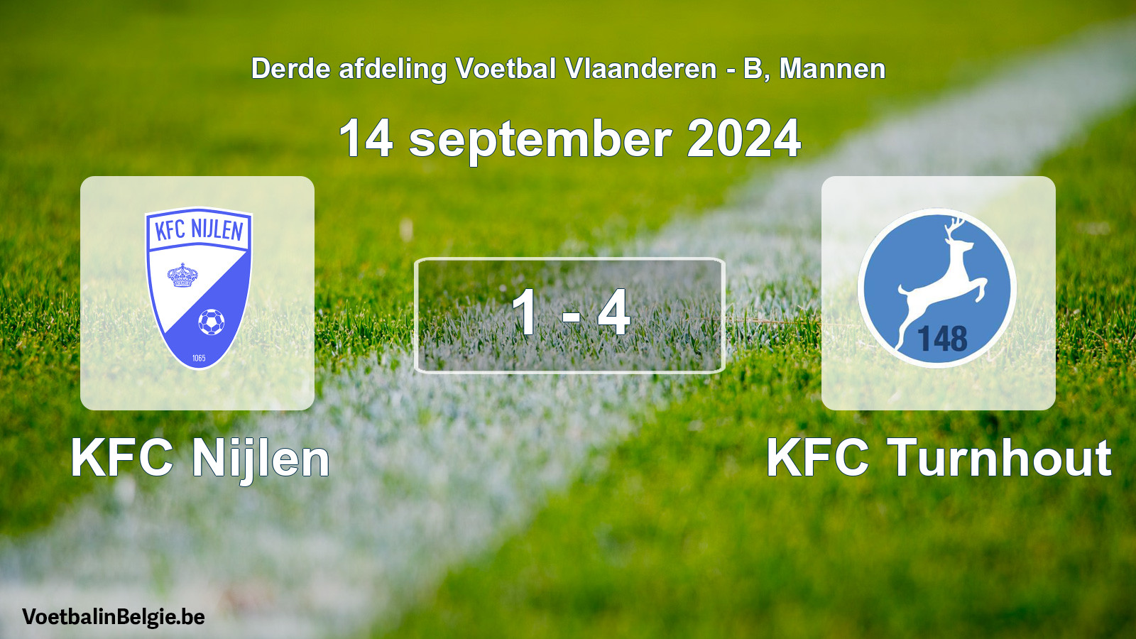 Gespeelde wedstrijd mannenvoetbal: KFC Nijlen - KFC Turnhout 1 - 4 (14 september 2024)
