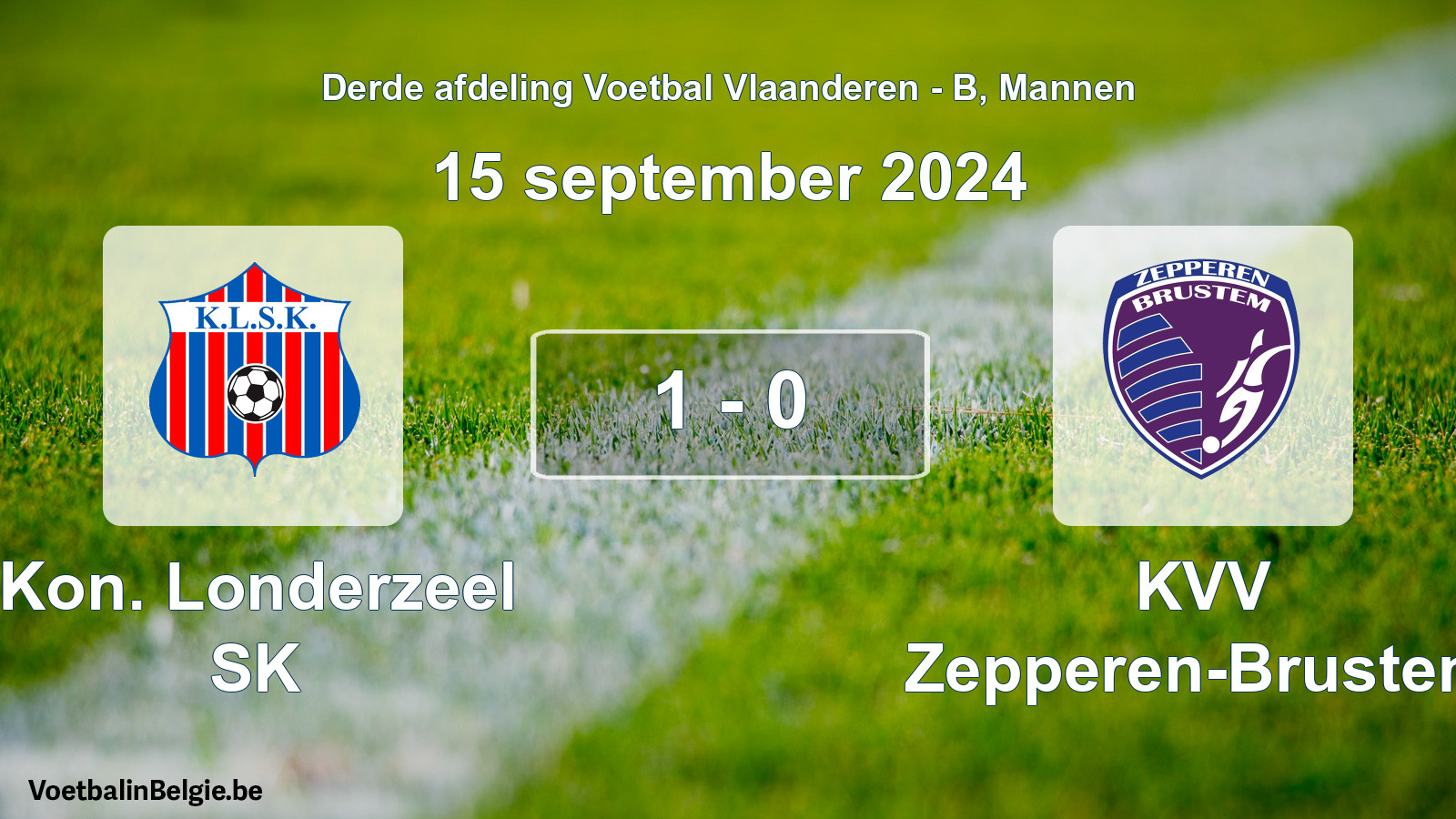 Gespeelde wedstrijd mannenvoetbal: Kon. Londerzeel SK - KVV Zepperen-Brustem 1 - 0 (15 september 2024)