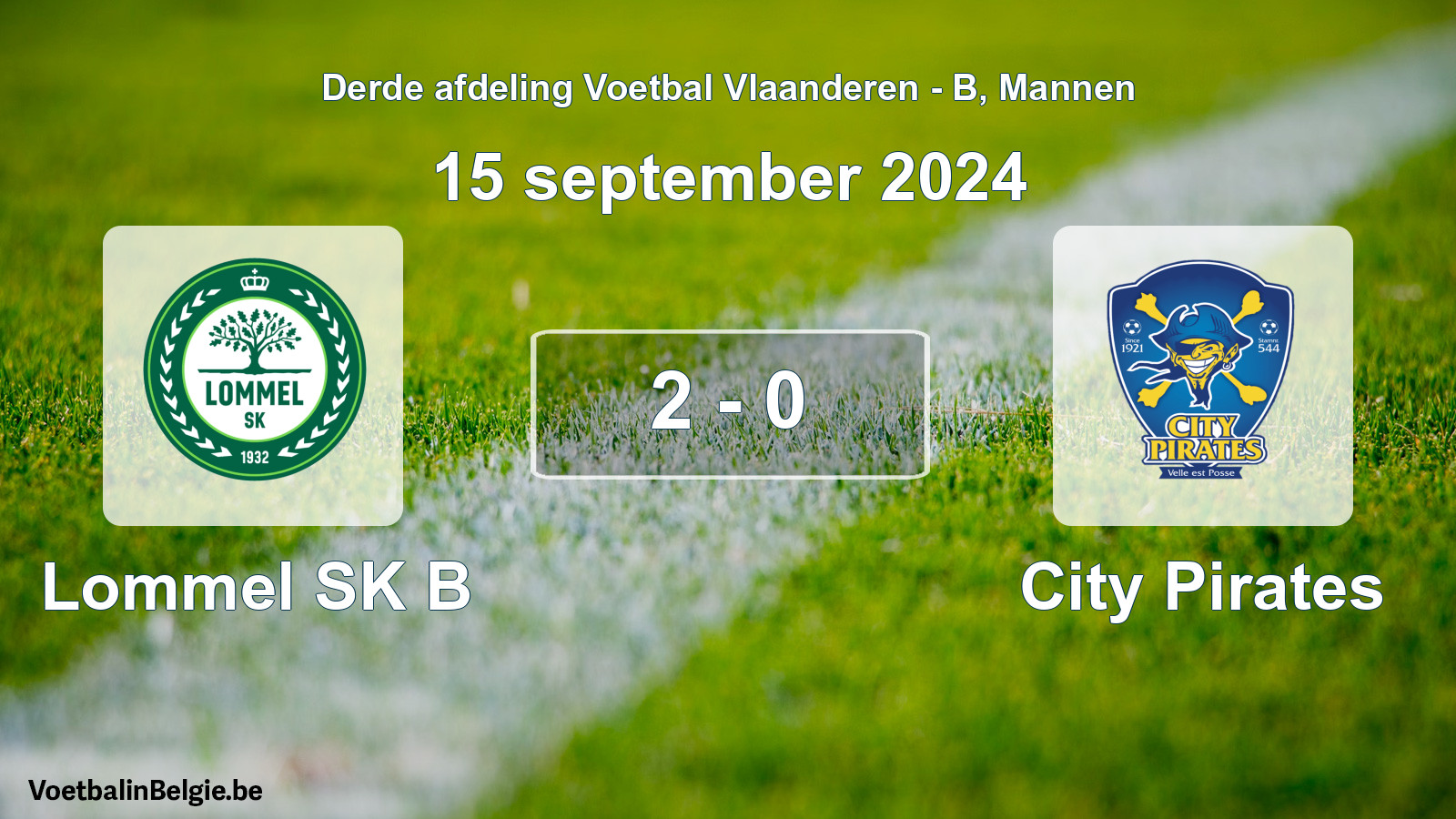 Gespeelde wedstrijd mannenvoetbal: Lommel SK B - City Pirates 2 - 0 (15 september 2024)