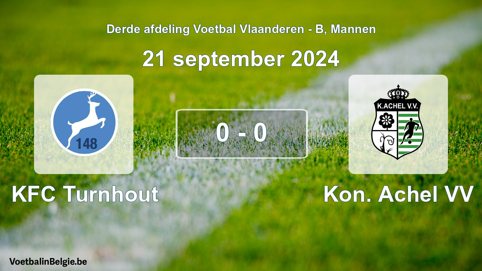 Gespeelde wedstrijd mannenvoetbal: KFC Turnhout - Kon. Achel VV 0 - 0 (21 september 2024)