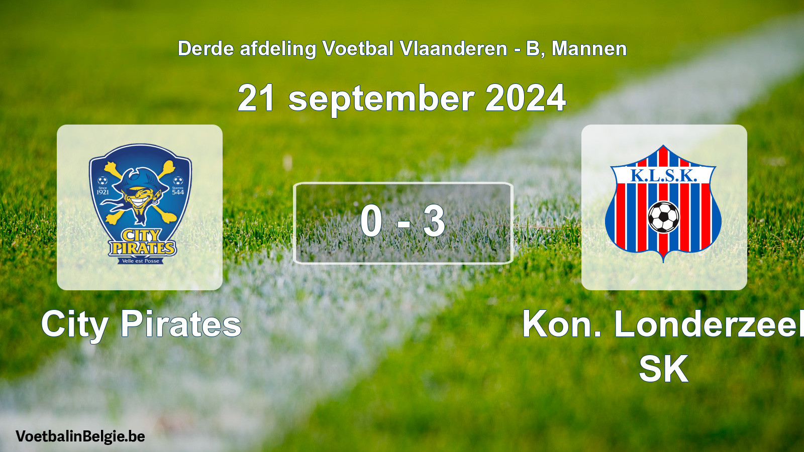 Gespeelde wedstrijd mannenvoetbal: City Pirates - Kon. Londerzeel SK 0 - 3 (21 september 2024)