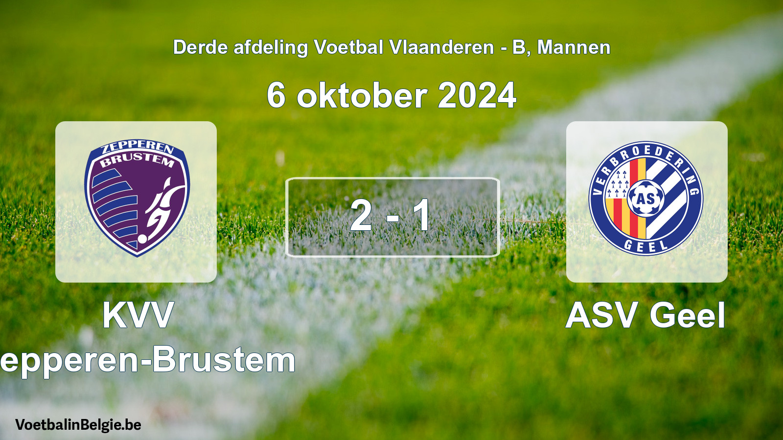 Gespeelde wedstrijd mannenvoetbal: KVV Zepperen-Brustem - ASV Geel 2 - 1 (6 oktober 2024)