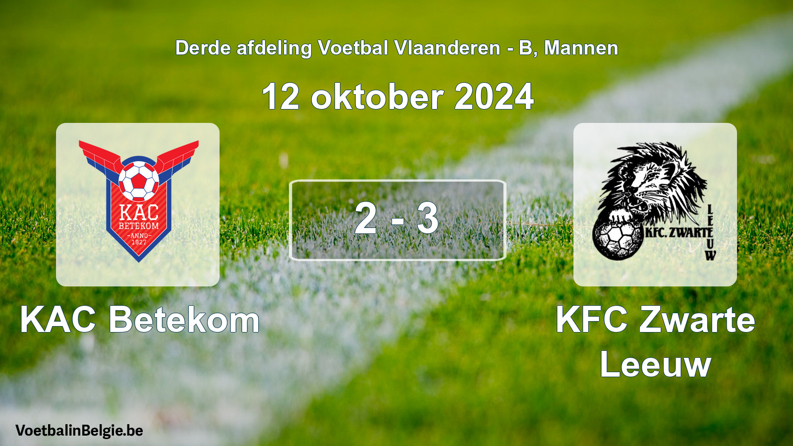 Gespeelde wedstrijd mannenvoetbal: KAC Betekom - KFC Zwarte Leeuw 2 - 3 (12 oktober 2024)