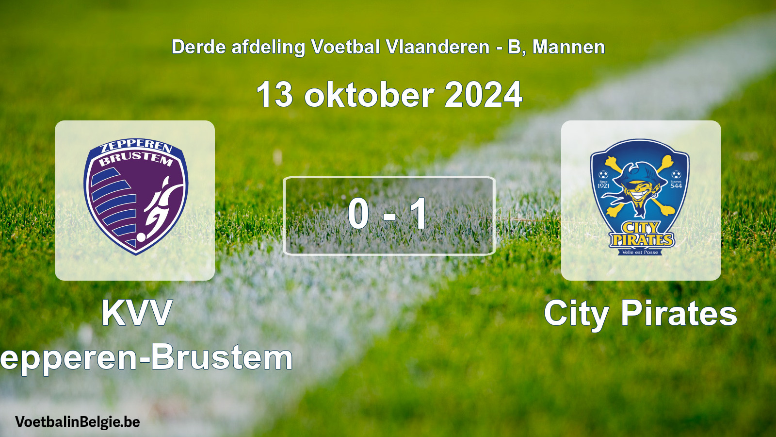 Gespeelde wedstrijd mannenvoetbal: KVV Zepperen-Brustem - City Pirates 0 - 1 (13 oktober 2024)