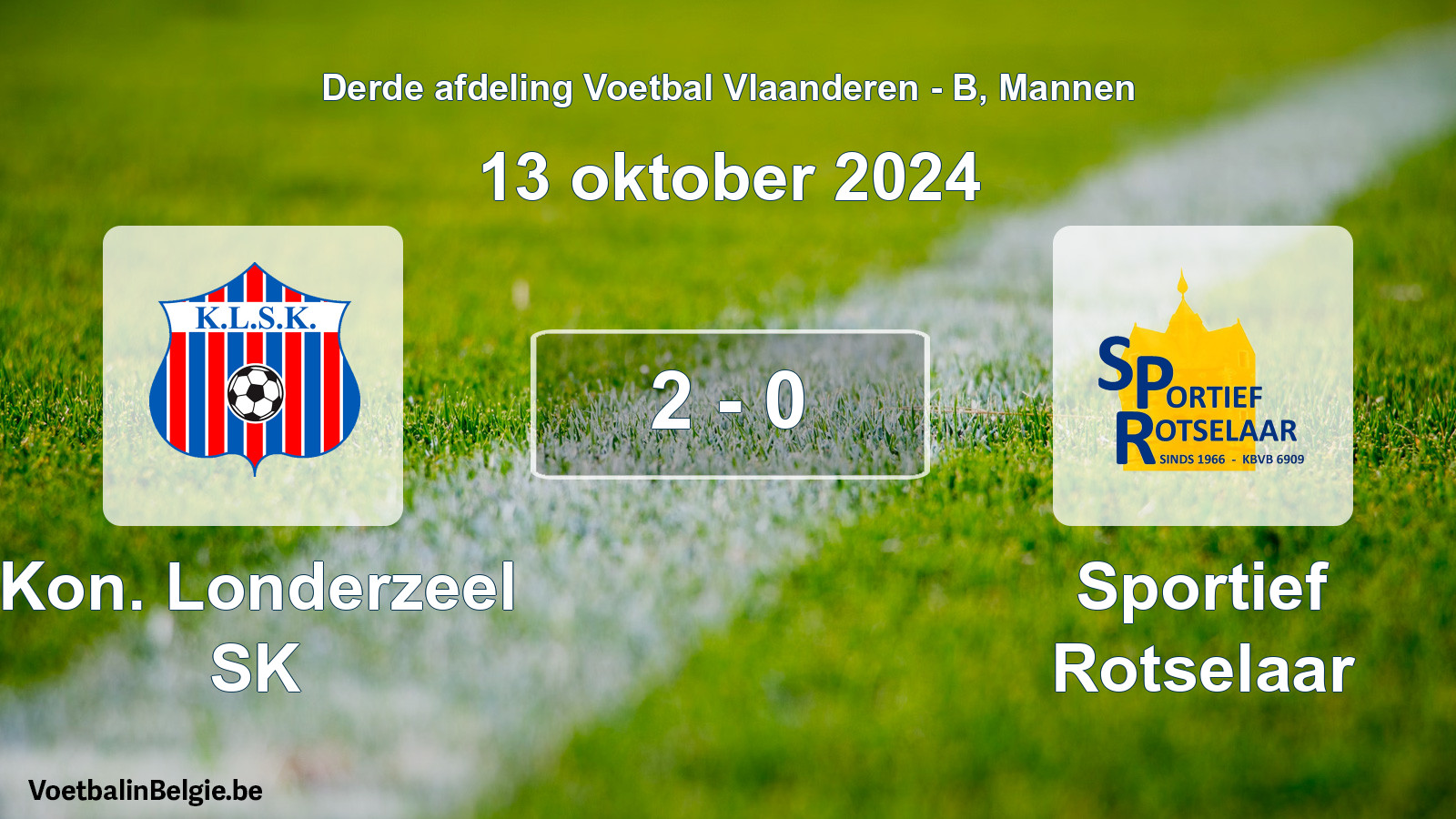 Gespeelde wedstrijd mannenvoetbal: Kon. Londerzeel SK - Sportief Rotselaar 2 - 0 (13 oktober 2024)
