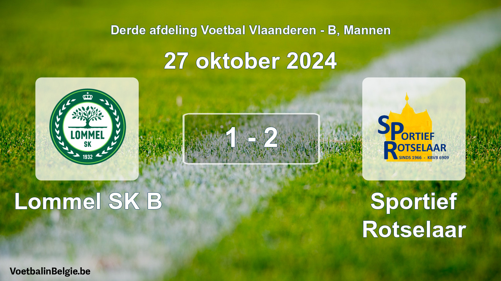 Gespeelde wedstrijd mannenvoetbal: Lommel SK B - Sportief Rotselaar 1 - 2 (27 oktober 2024)