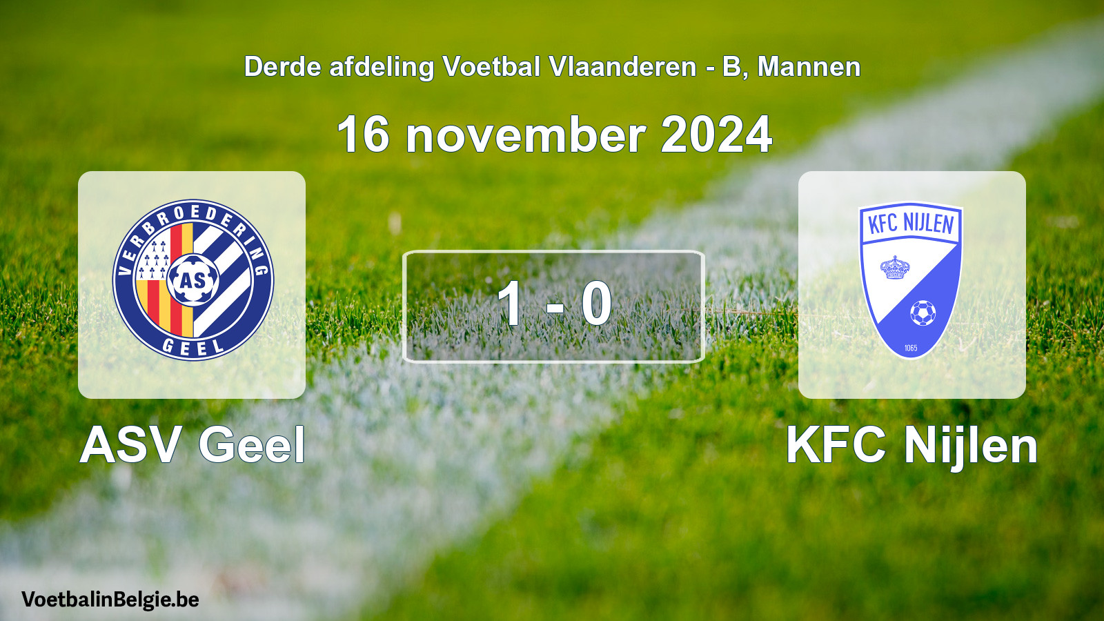 Gespeelde wedstrijd mannenvoetbal: ASV Geel - KFC Nijlen 1 - 0 (16 november 2024)