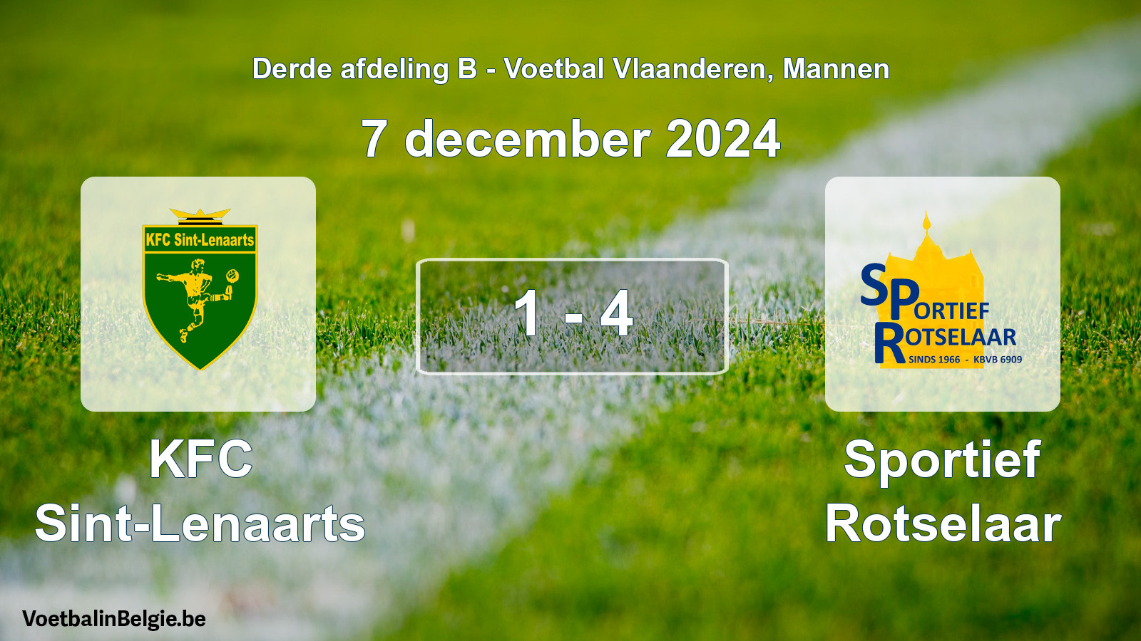 Played match men football: KFC Sint-Lenaarts - Sportief Rotselaar 1 - 4 (7 December 2024)