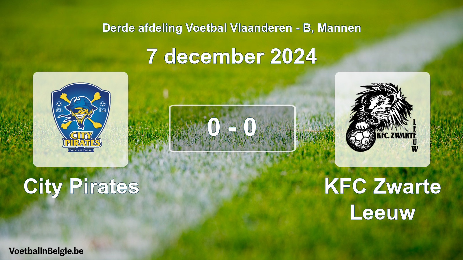 Gespeelde wedstrijd mannenvoetbal: City Pirates - KFC Zwarte Leeuw 0 - 0 (7 december 2024)
